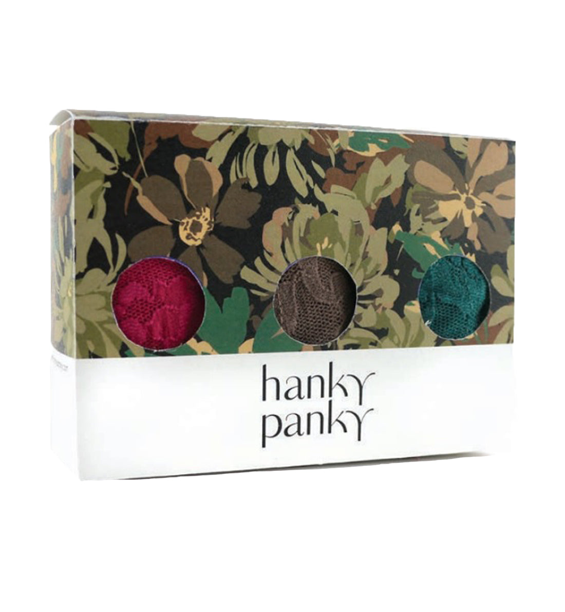 Hanky Panky 3-PACK Signature Lace Original Rise Thong (48113PK),Camo Garden - Camo Garden,One Size