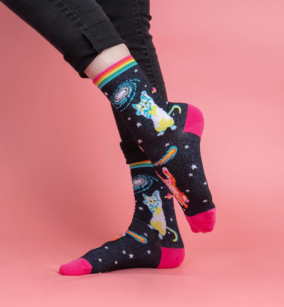 SOCK it to me Women's Crew Socks (w0262),Space Cats - Space Cats,One Size