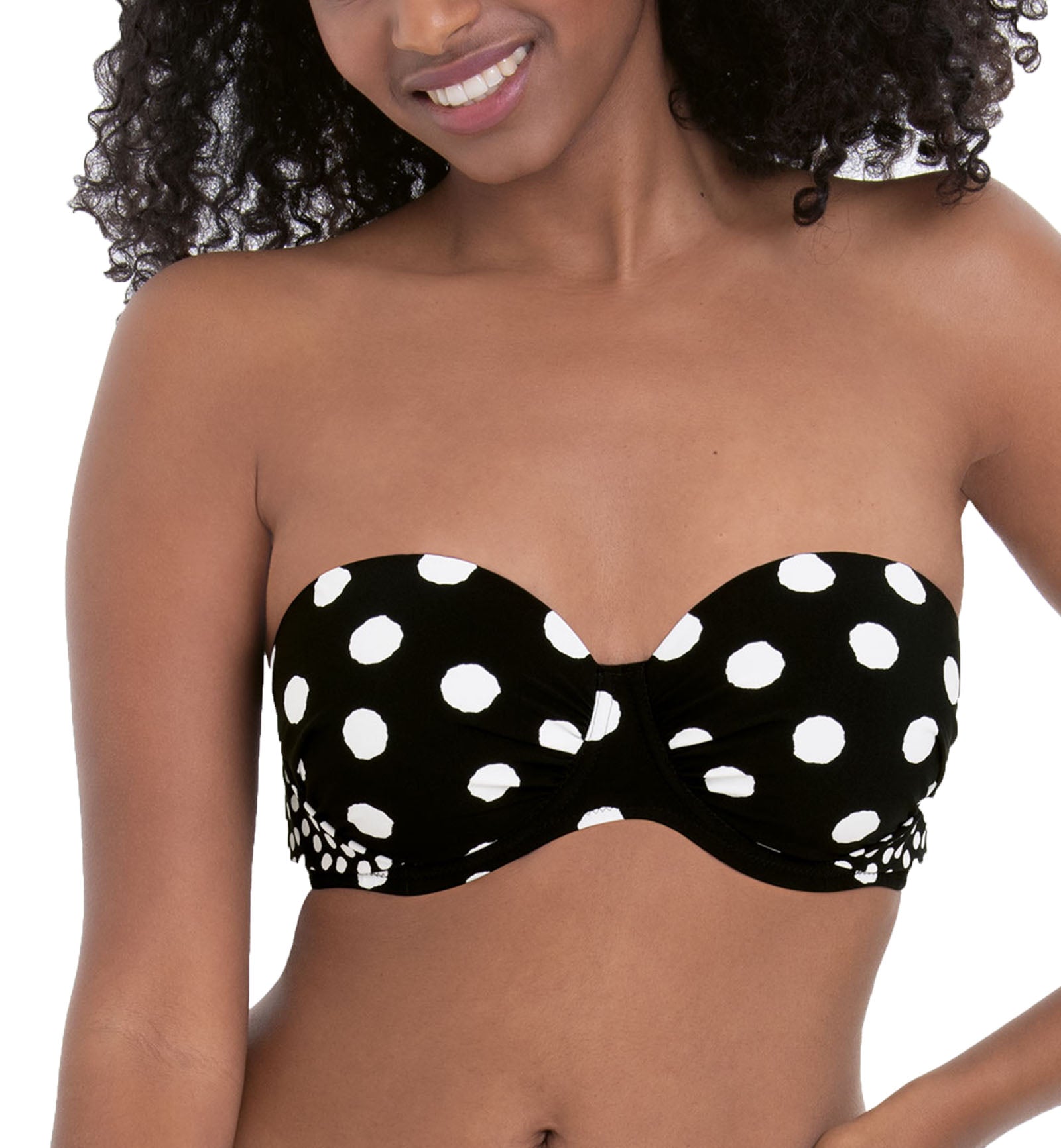 Anita Summer Dot Catalina Molded Underwire Bikini Top (8800-1),30D,Black/White - Black/White,30D