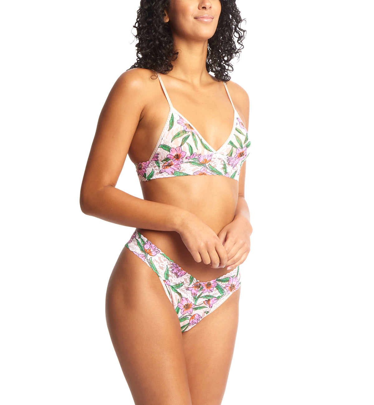 Hanky Panky Signature Lace Padded Triangle Bralette (PR487004),Small,Memoir - Memoir,Small