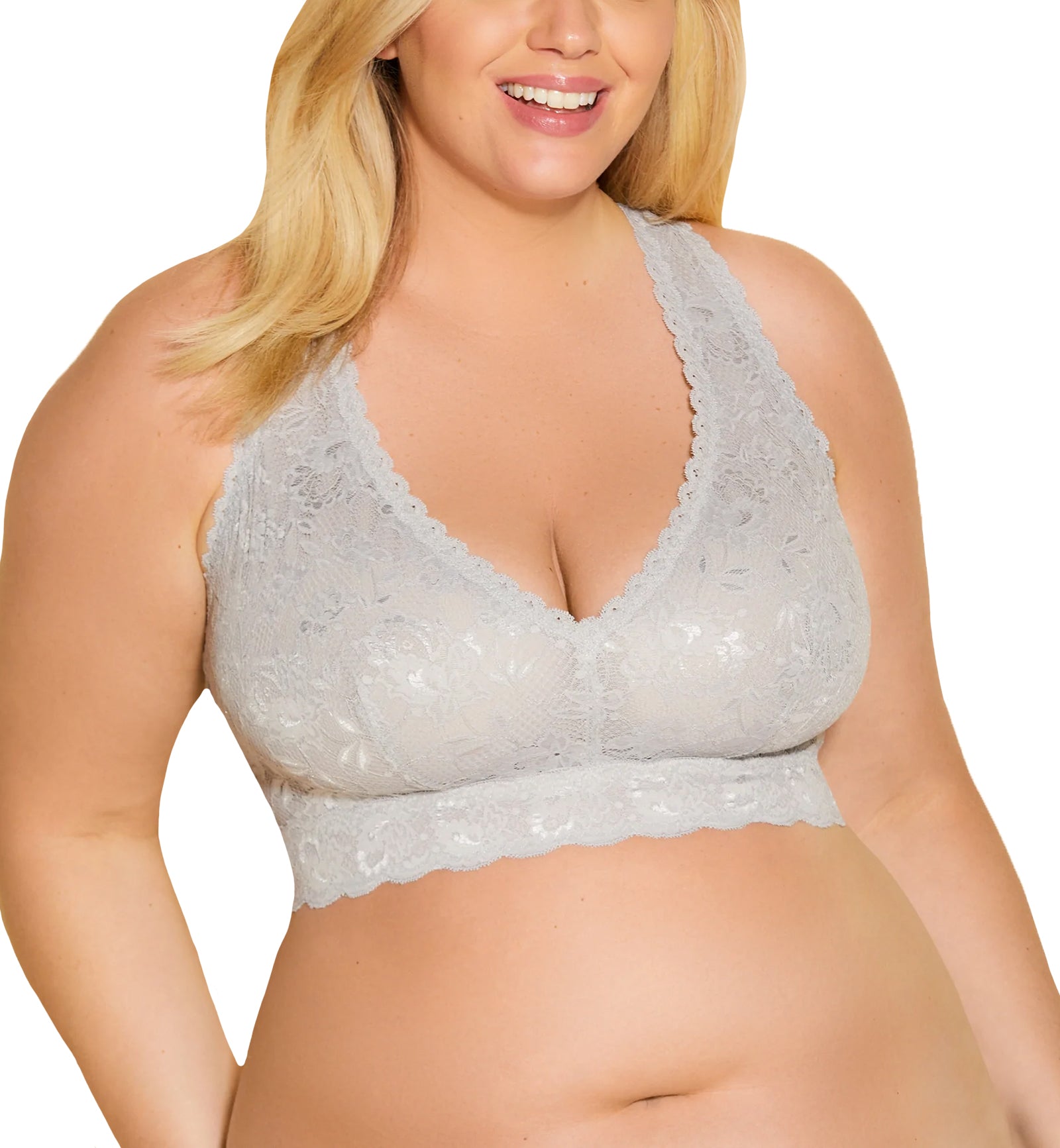 Cosabella NSN ULTRA CURVY Racie Racerback Bralette (NEVER1353),XS,Varanasi Gray - Varanasi Gray,X-Small