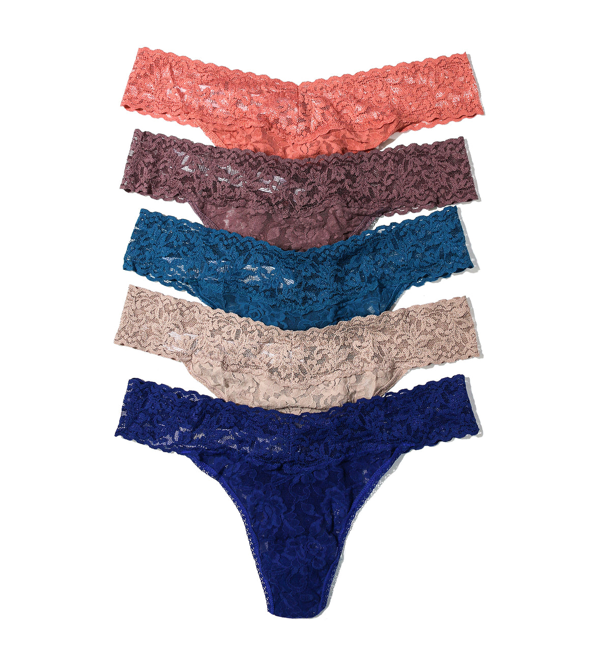 Hanky Panky 5-PACK Signature Lace Low Rise Thong (49115PK),Natural Rhythm - Natural Rhythm,One Size
