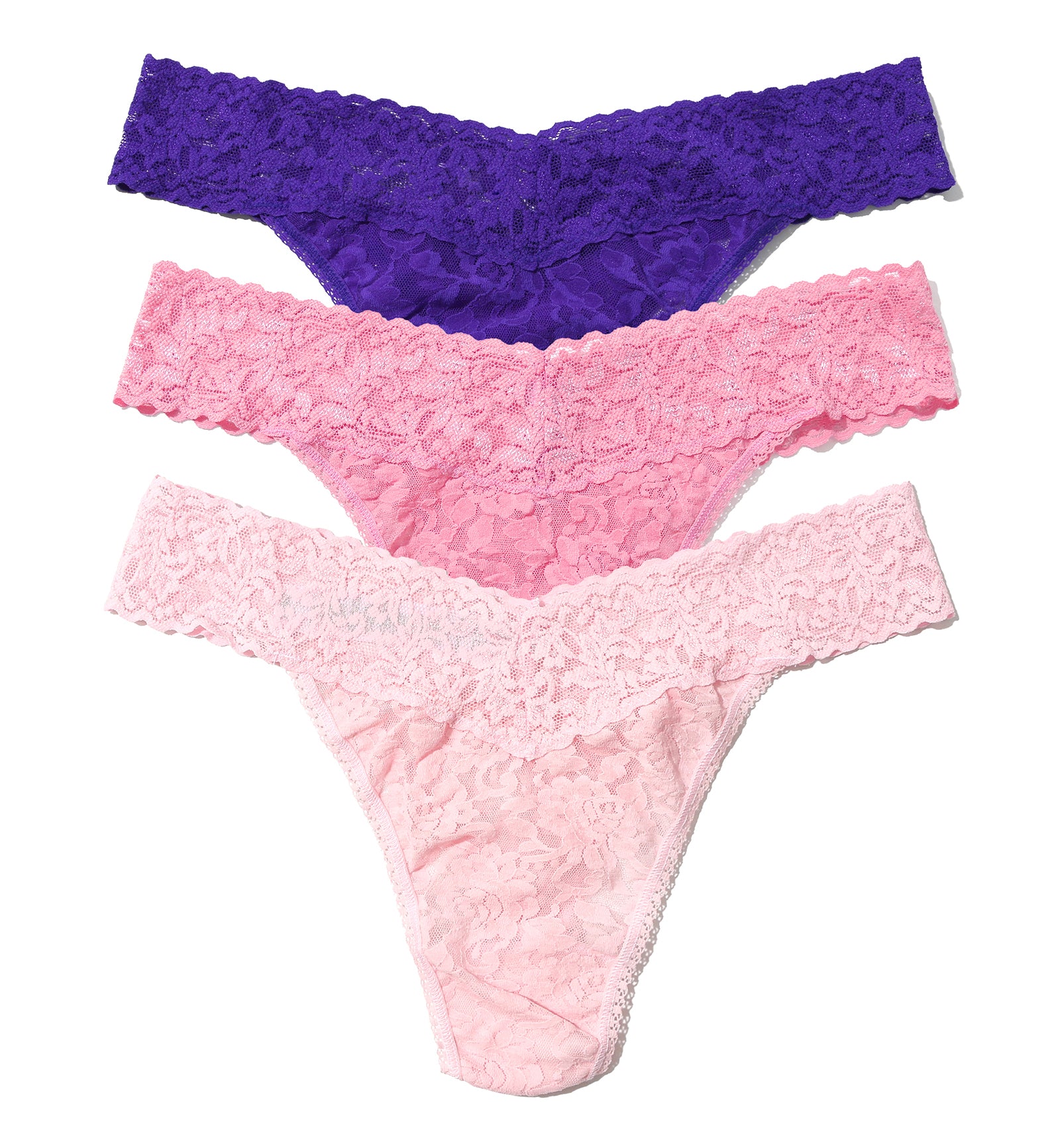 Hanky Panky 3-PACK Signature Lace Original Rise Thong (48113PK),Heirloom - Heirloom,One Size