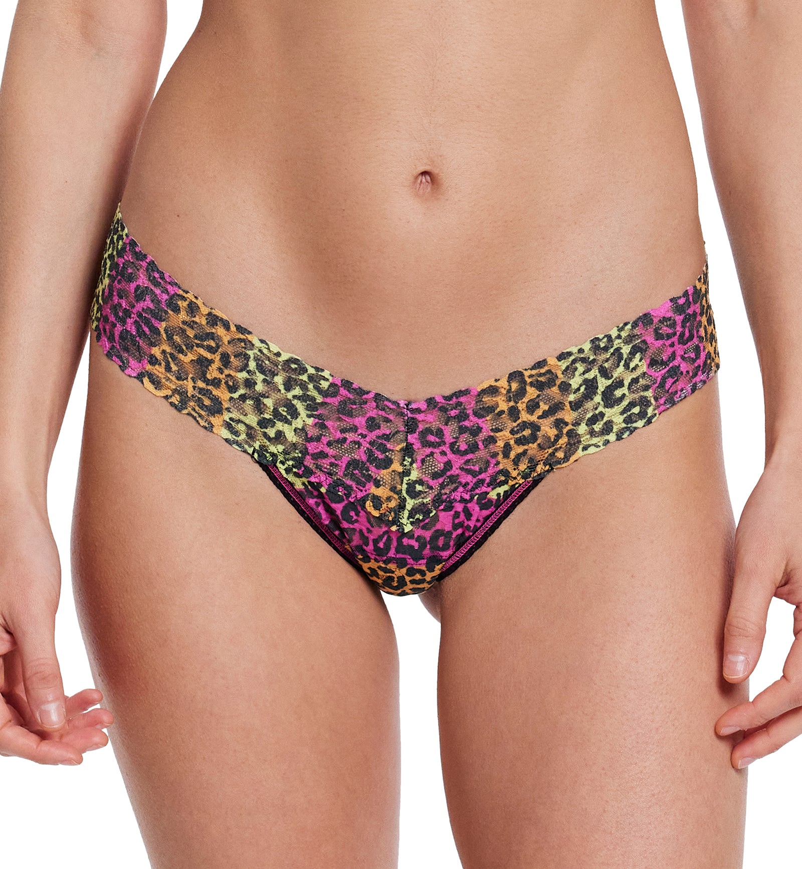 Hanky Panky Signature Lace Printed Low Rise Thong (PR4911P),It's Electric - It's Electric,One Size