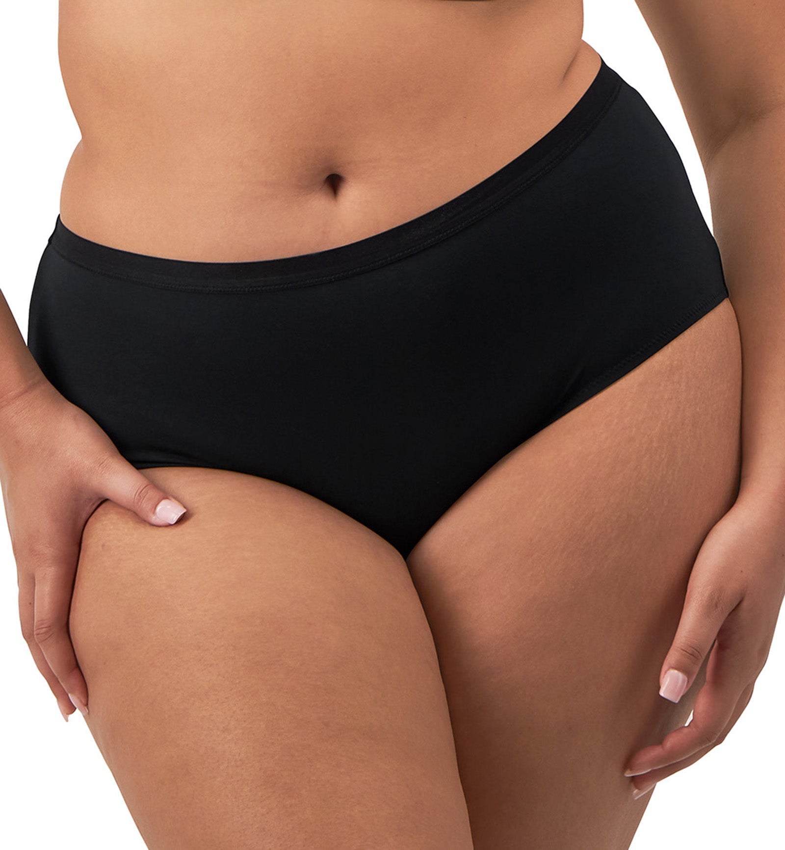 Elomi Downtime Mid-Rise Short (301480),Medium,Black - Black,Medium