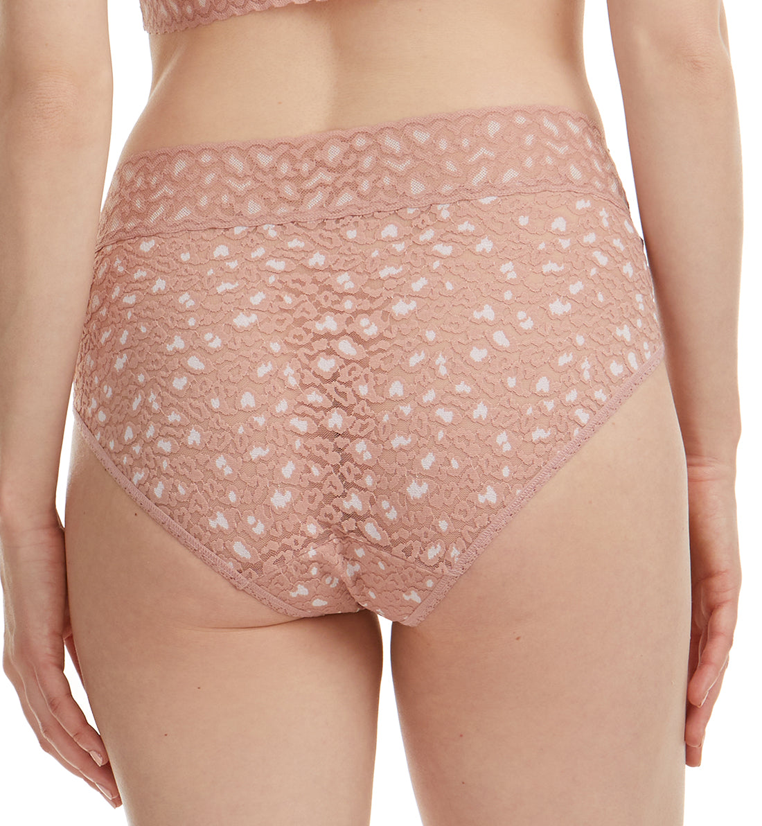 Hanky Panky Cross Dyed Leopard French Brief (7J2461),XS,Desert Rose/White - Desert Rose/White,XS