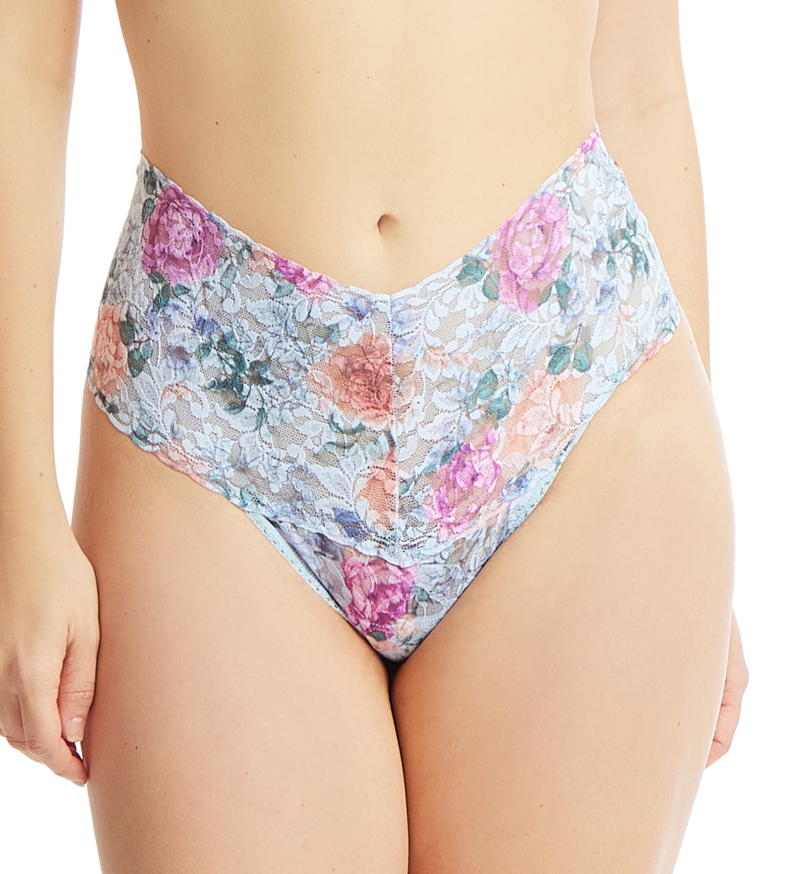 Hanky Panky High-Waist Retro Lace Printed Thong (PR9K1926),Tea for Two - Tea for Two,One Size