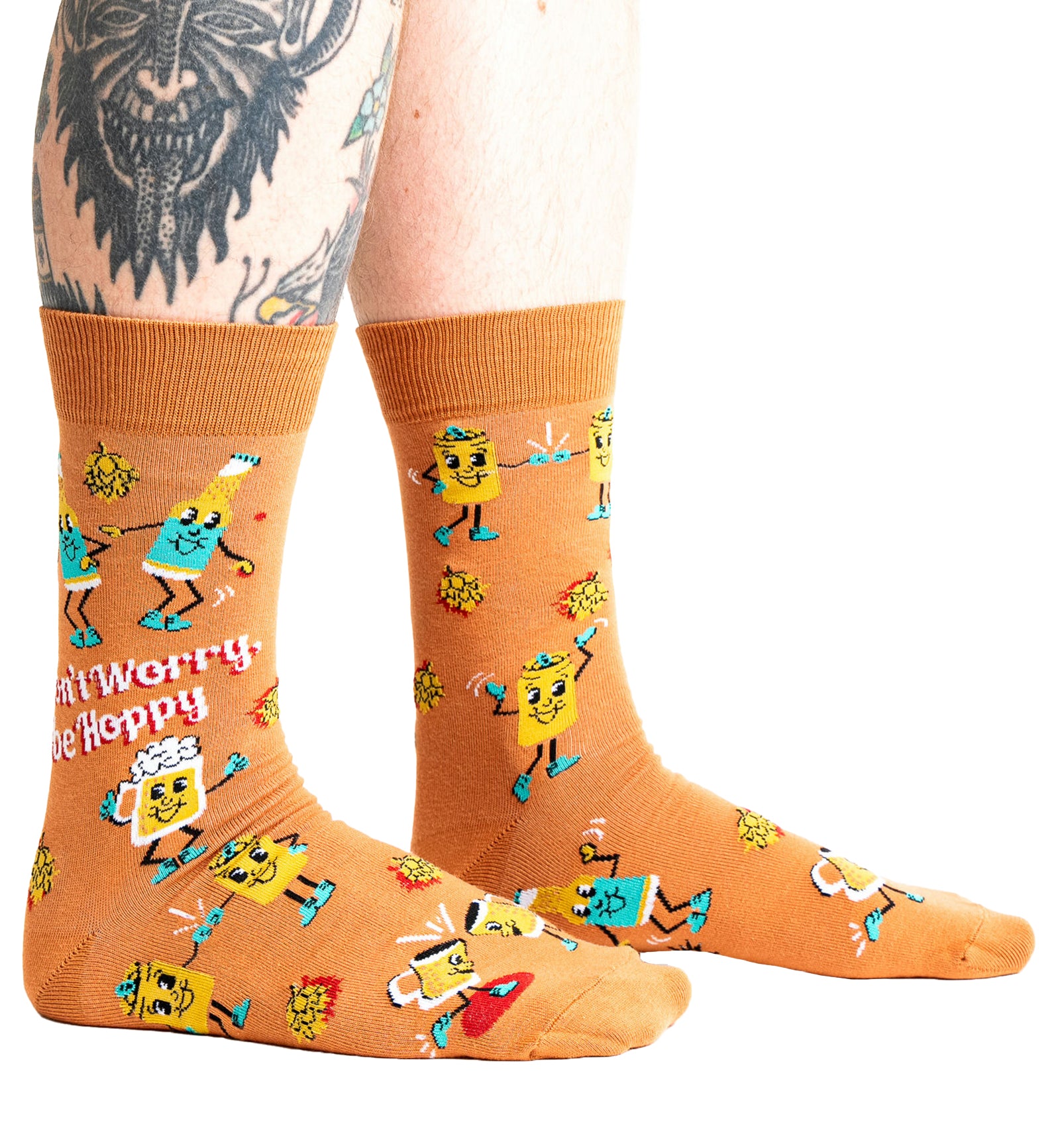 SOCK it to me Men's Crew Socks (MEF0665),Don't Worry Be Hoppy - Don't Worry Be Hoppy,One Size