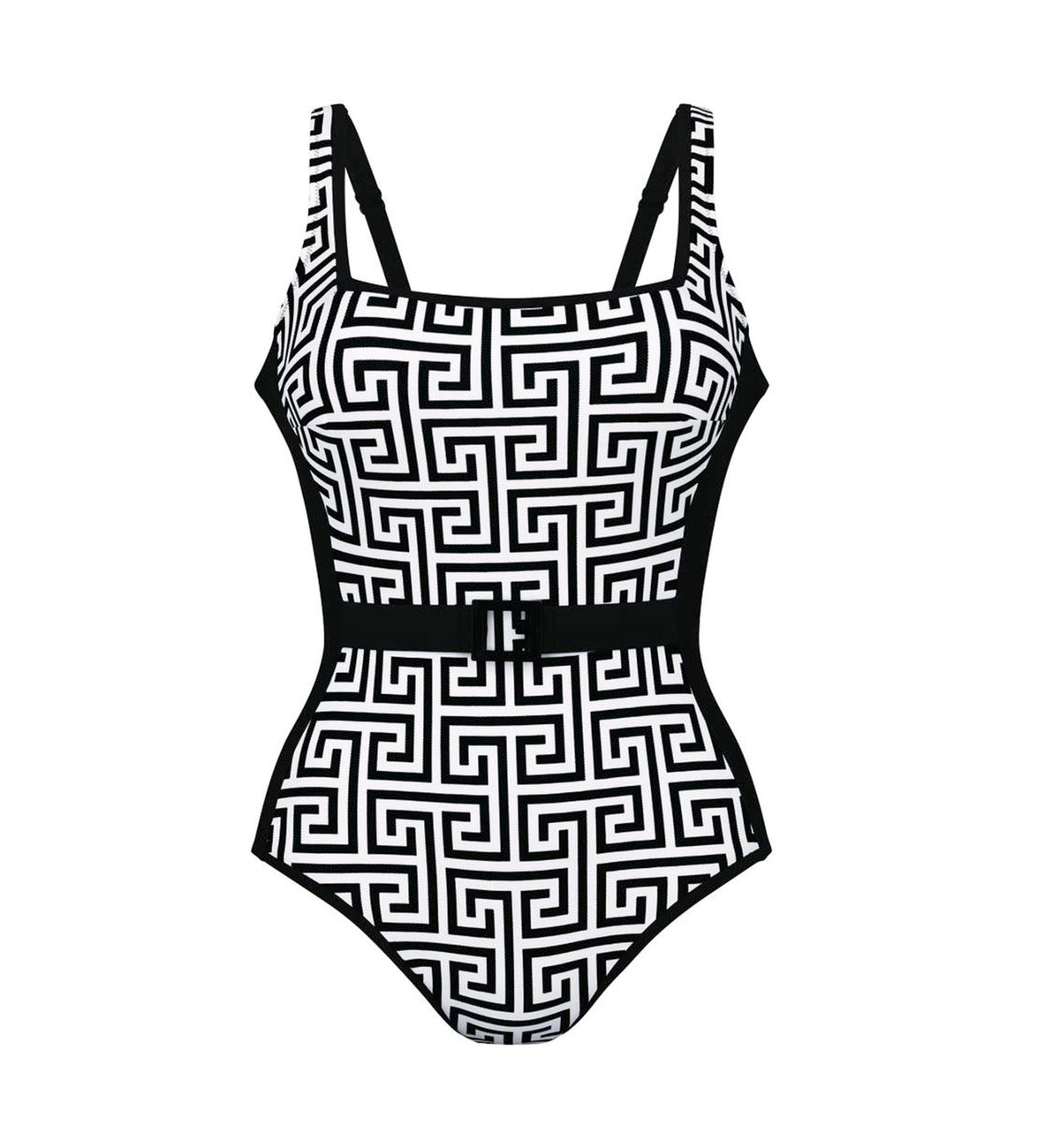 Anita Pure Graphics Dalida Slimming Lined One Piece Swimsuit (7225),32D,Black/White - Black/White,32D