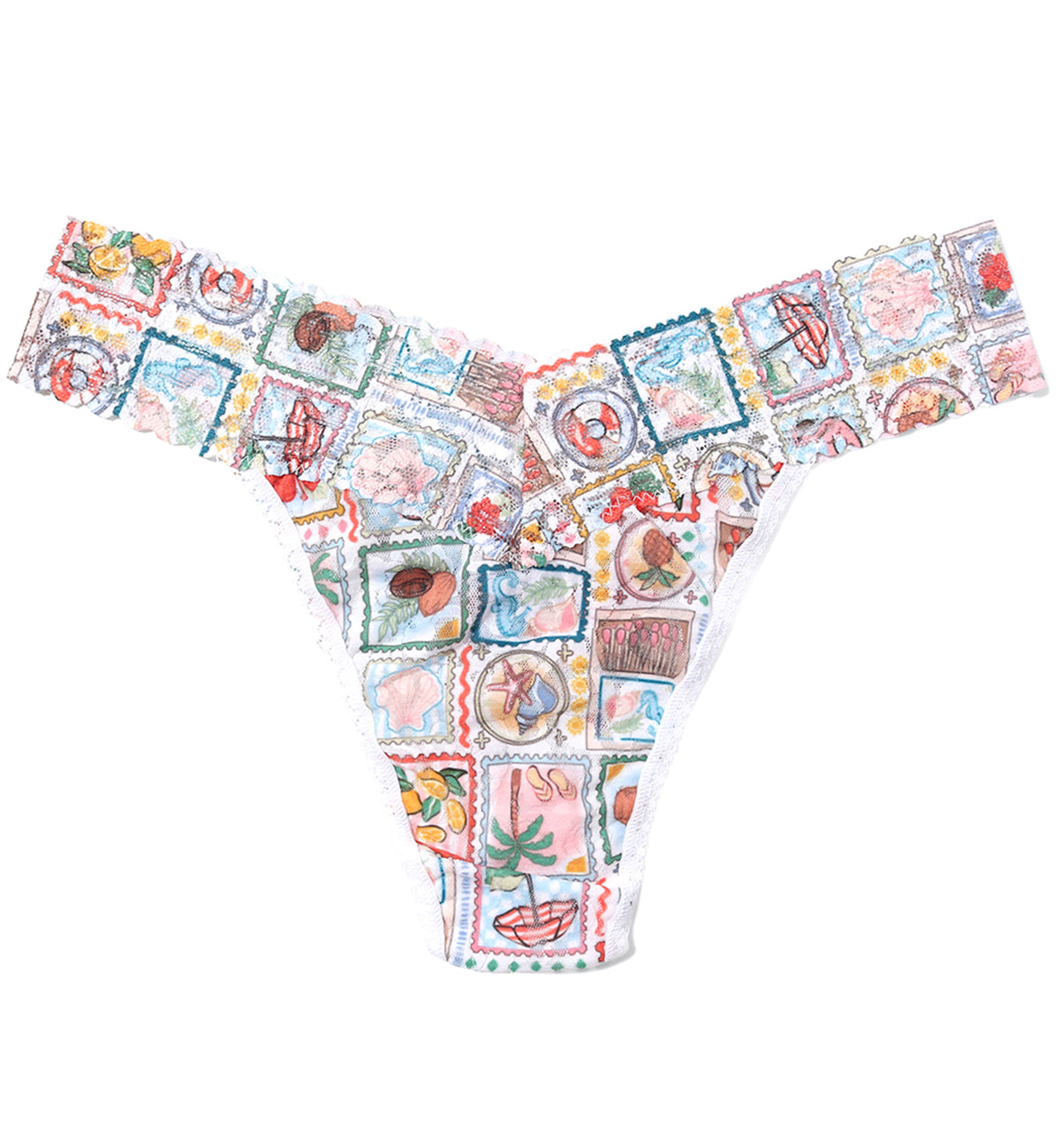 Hanky Panky Signature Lace Printed Original Rise Thong (PR4811P),Snail Mail - Snail Mail,One Size