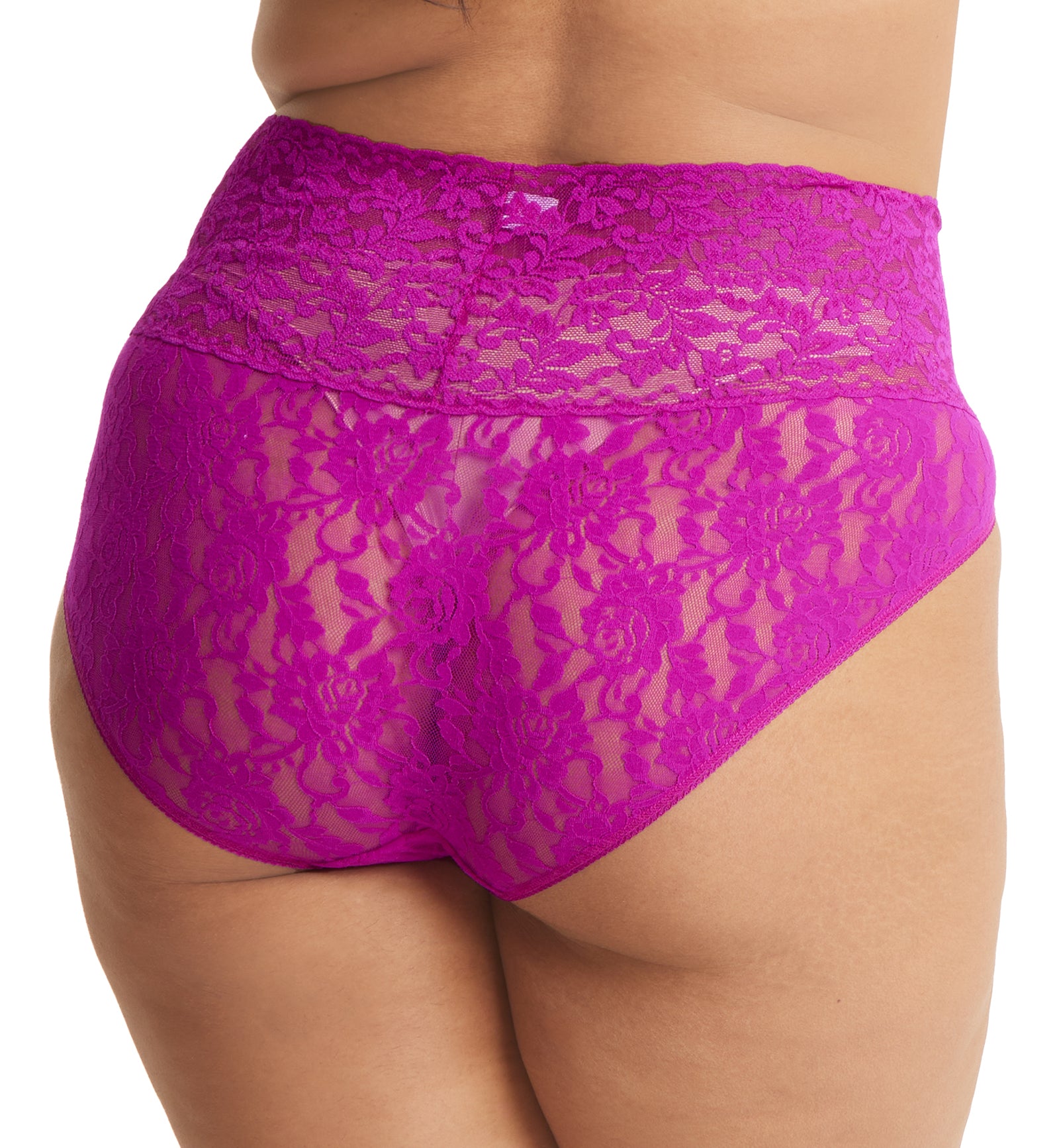 Hanky Panky Retro Lace V-kini PLUS (9K2124X),3X,Countess Pink - Countess Pink,3X