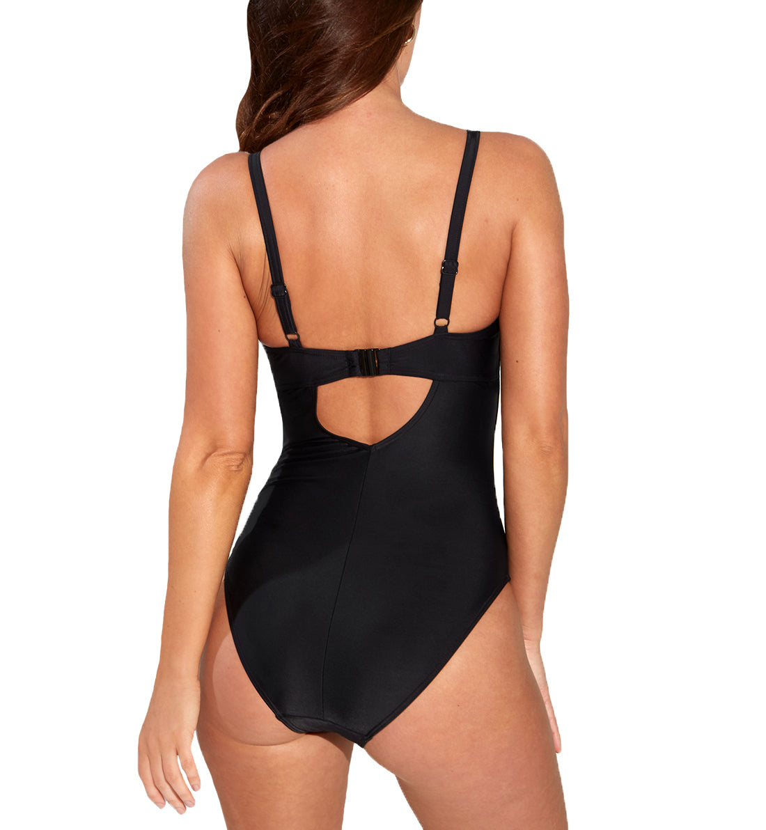 Pour Moi Contour Piping Underwire Non Padded Control Swimsuit (25206),34FF,Black - Black,34FF