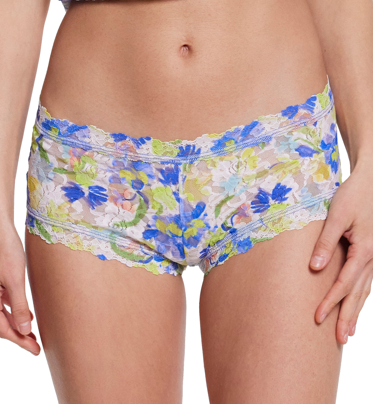 Hanky Panky Signature Lace Printed Boyshort (PR4812P),XS,Brush Strokes - Brush Strokes,XS