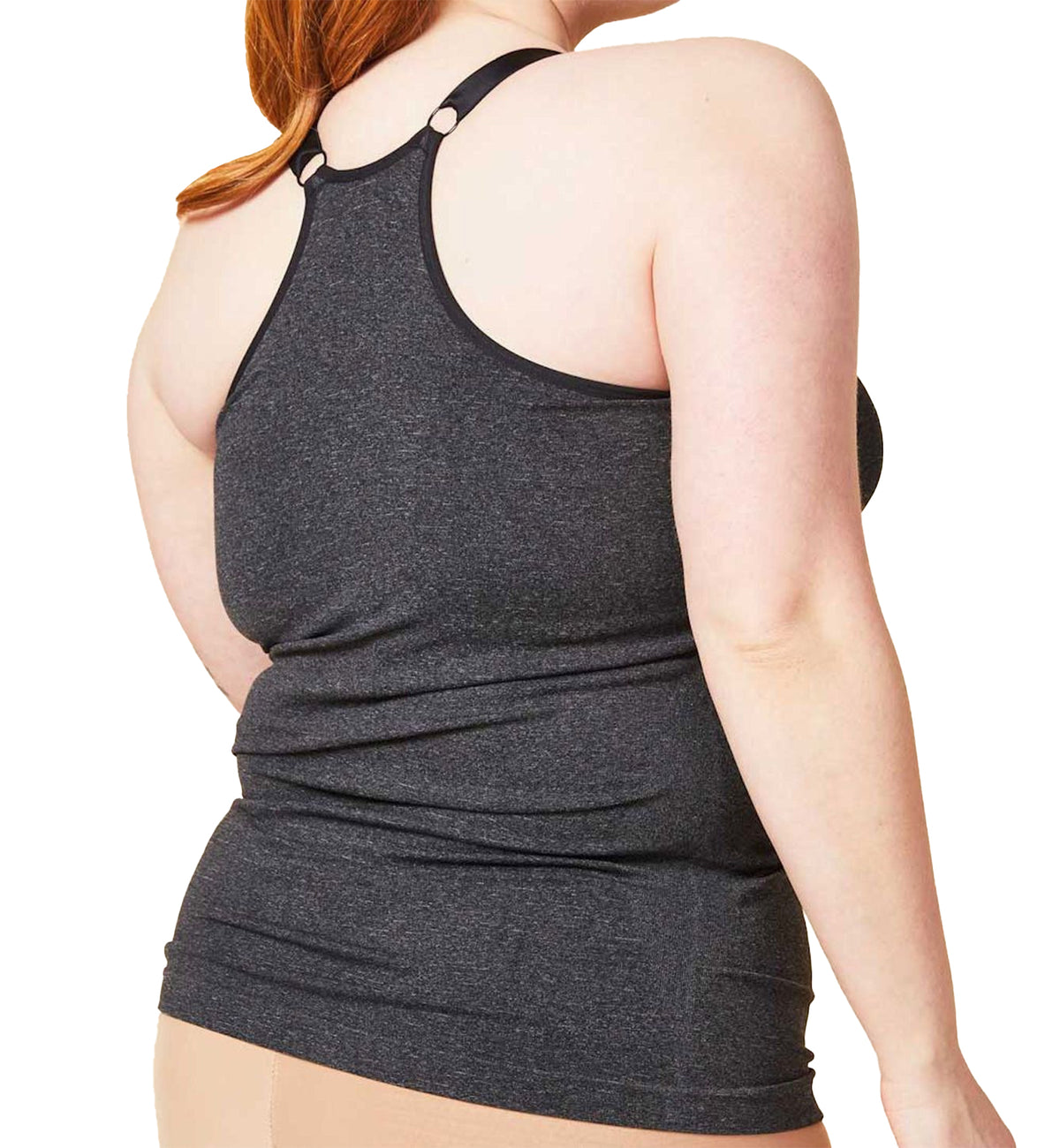 Sugar Candy by Cake Womens Fuller Bust Seamless Lounge Everyday Tank (41-8012),XS,Charcoal - Charcoal,XS