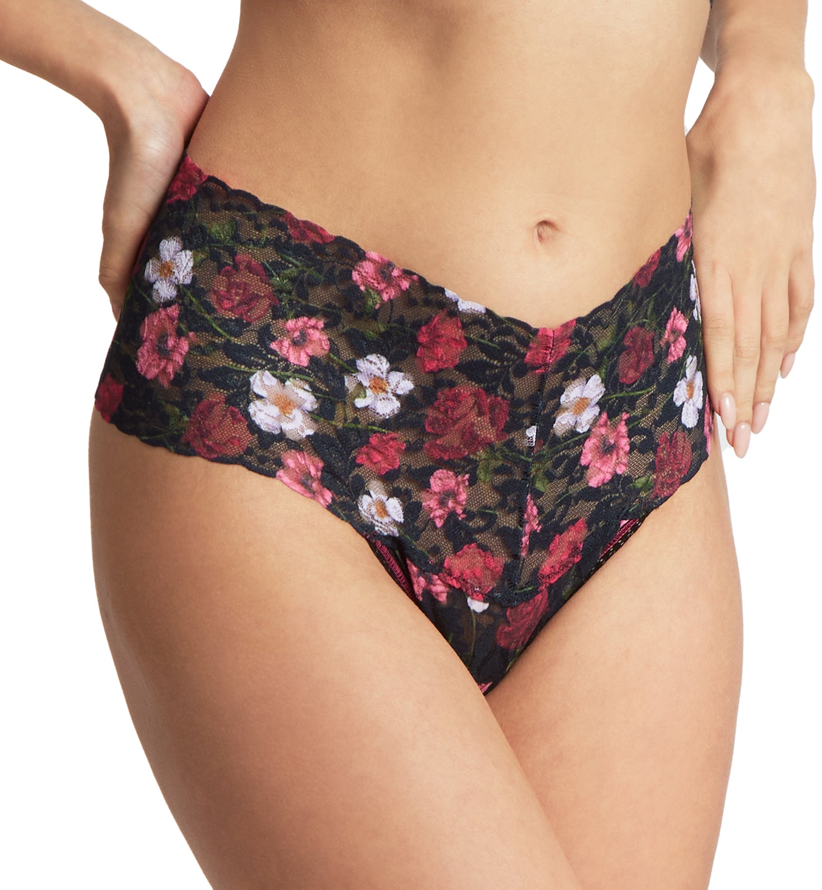 Hanky Panky High-Waist Retro Lace Printed Thong (PR9K1926),Am I Dreaming - Am I Dreaming,One Size