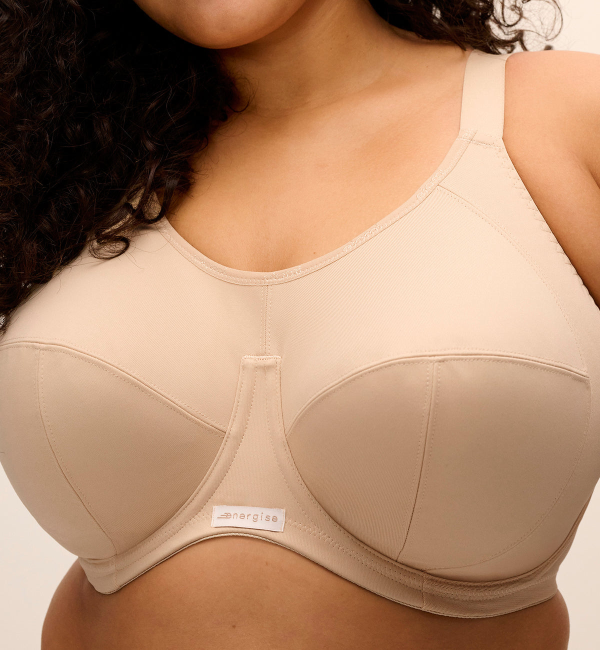 Elomi Energise J-Hook Underwire Sports Bra (8041),32GG,Nude - Nude,32GG