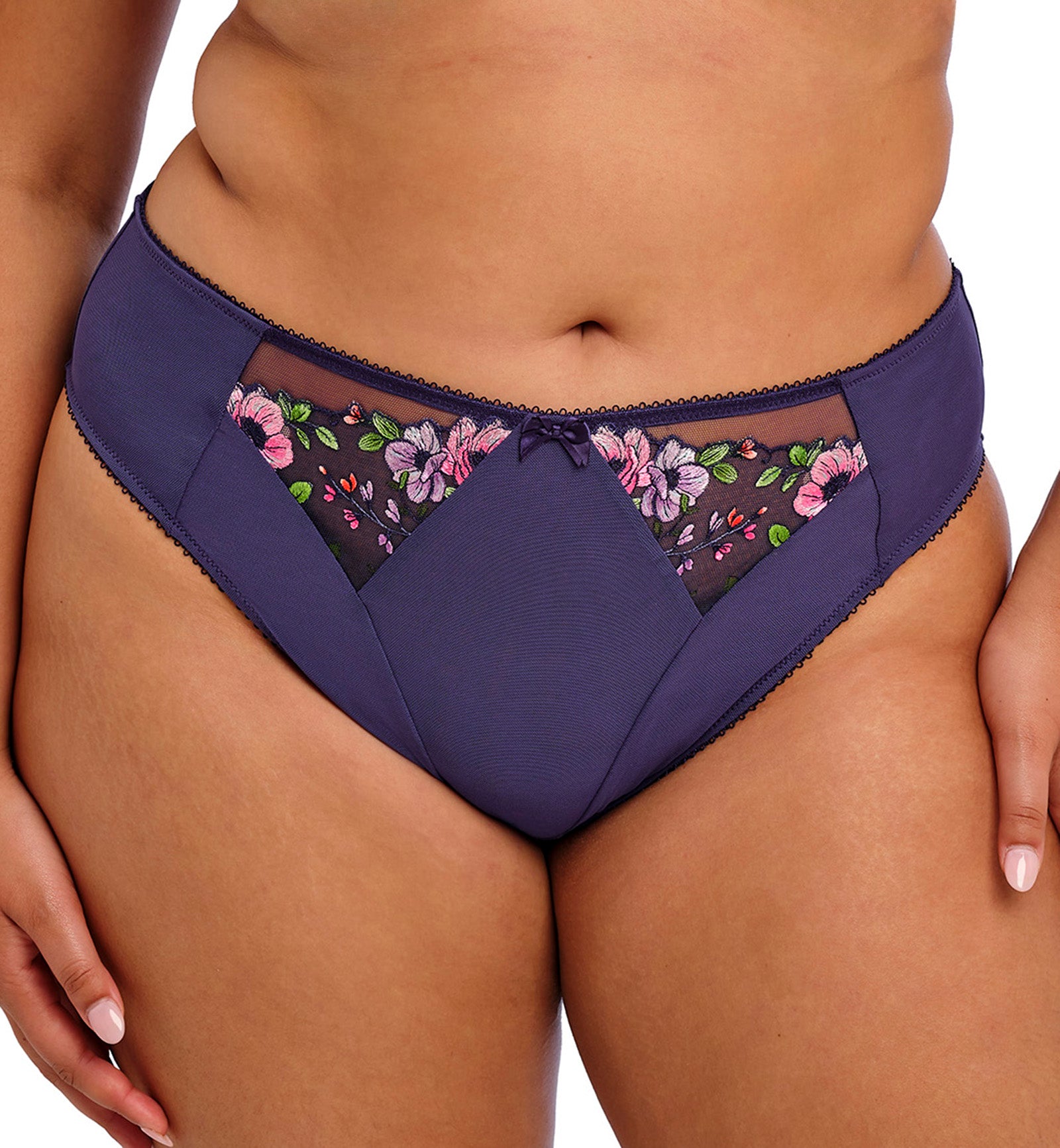 Elomi Himari High Leg Brief Panty (302153),Large,Midnight - Midnight,Large