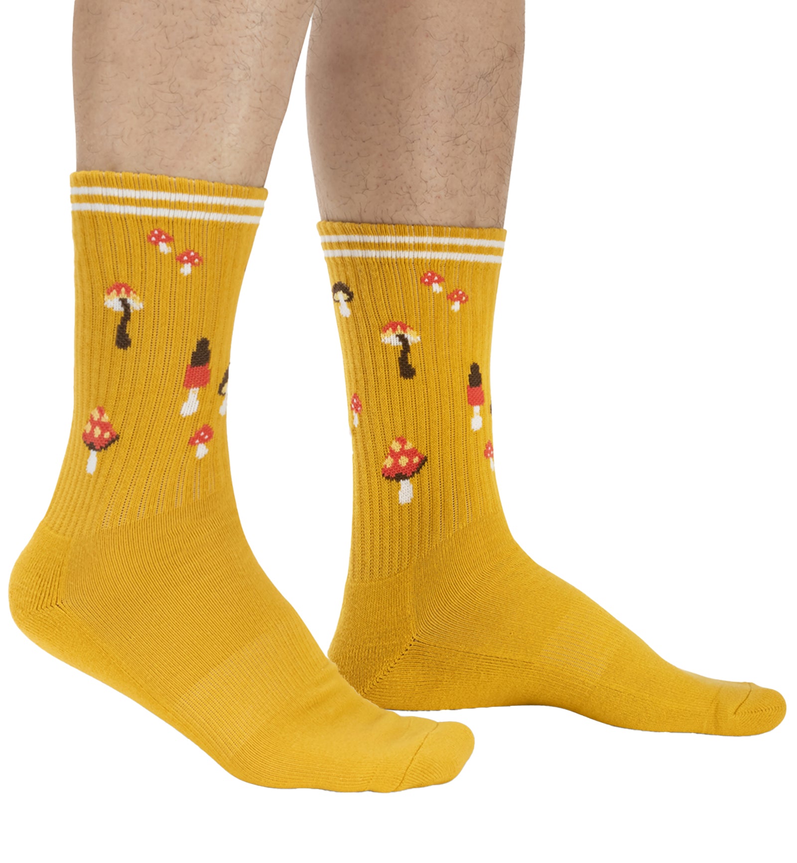 SOCK it to me Athletic Ribbed Crew Socks (R0012),Shrooms - Shrooms,One Size