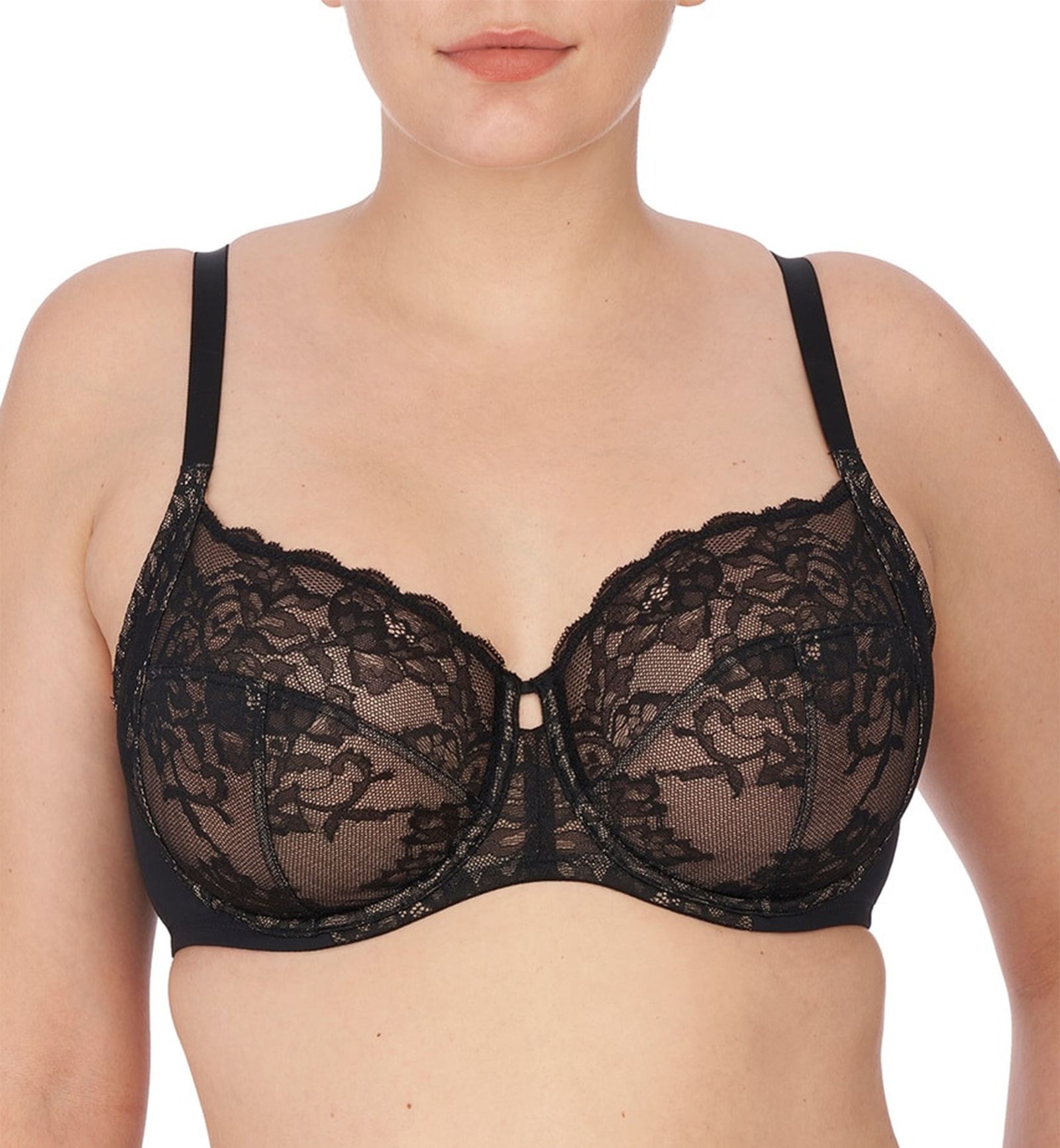 Natori Statement Full Figure Underwire Bra (746211),30D,Black/Cafe - Black/Cafe,30D