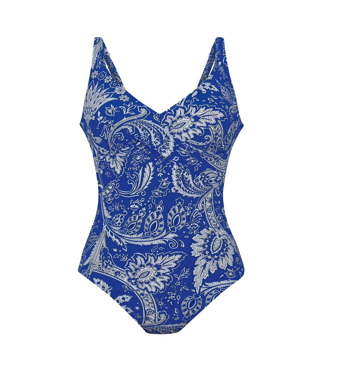 Anita Paisley Blossom Nelly Slimming Underwire One Piece Swimsuit (7244),32D,Gentian - Gentian,32D