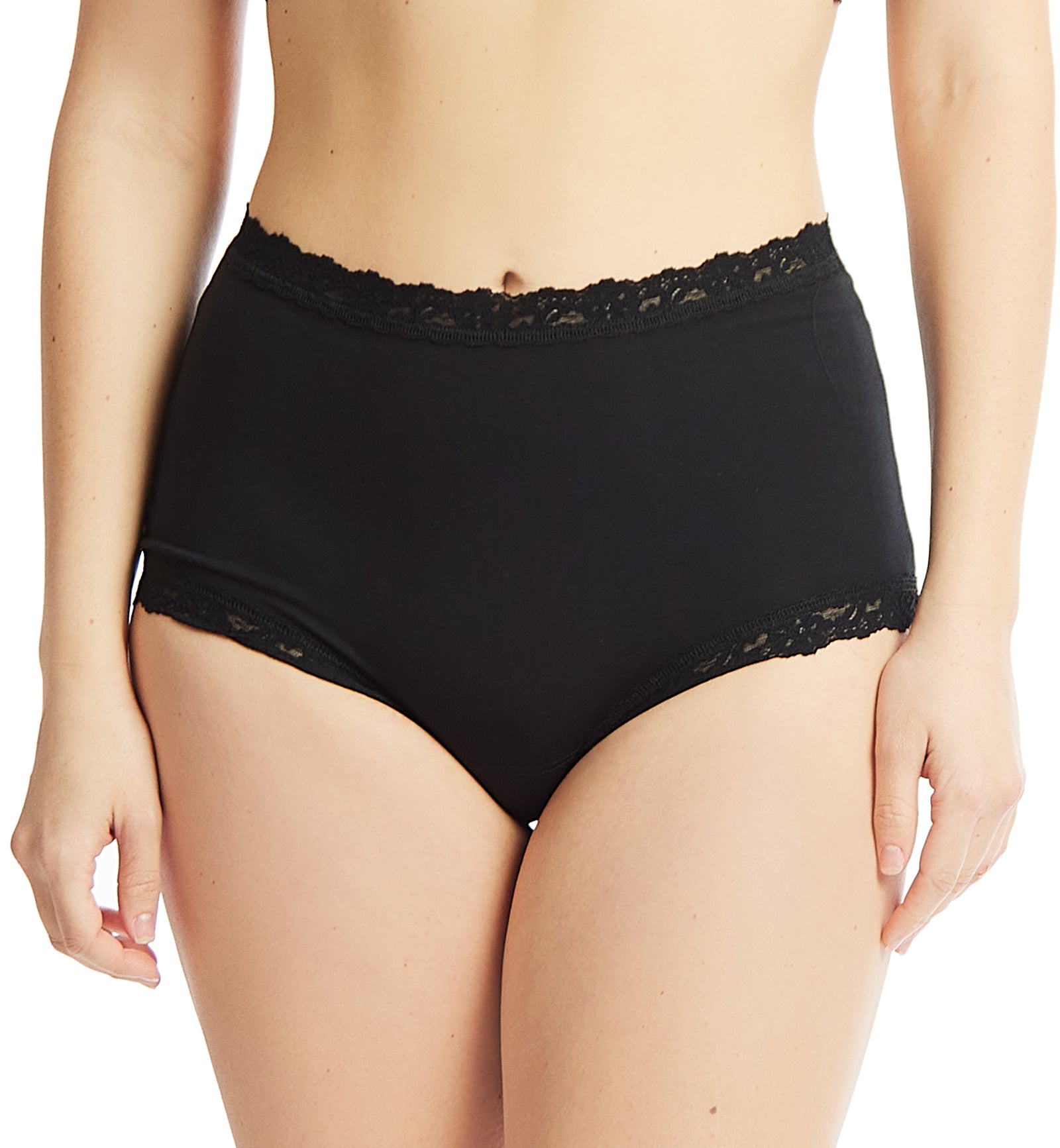 Hanky Panky Supima Cotton High Rise Boyshort (891292),XS,Black - Black,XS