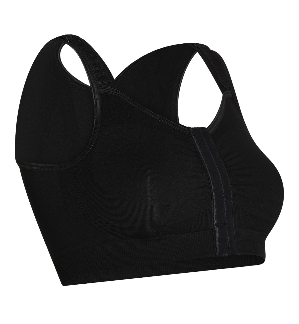 Carefix Bree Post-Op Wire Free Front Close Recovery Bra (3831),Small,Black - Black,Small