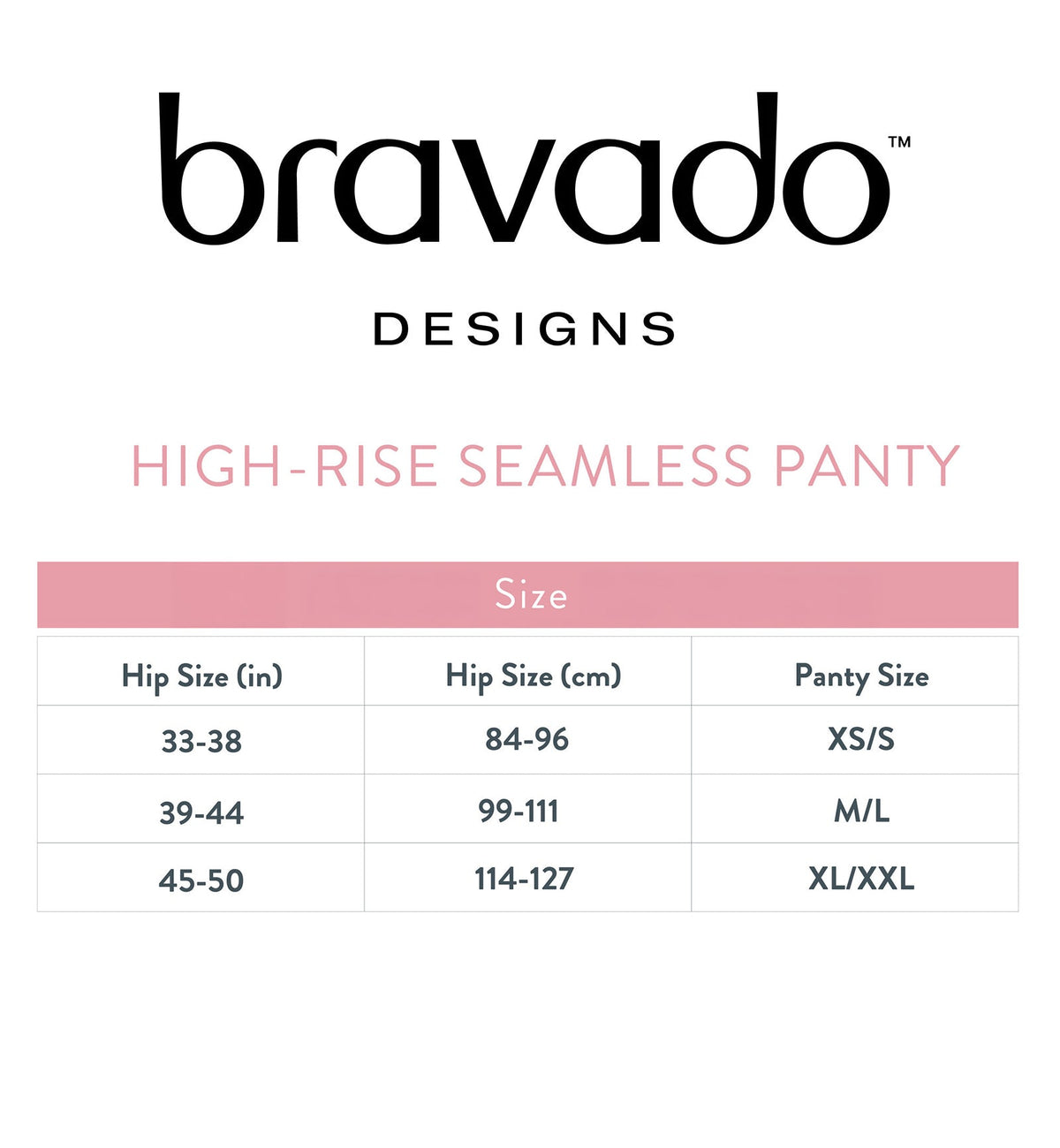 BRAVADO! DESIGNS High-Rise Seamless Panty (21001BA),XS/S,Chalk Pink - Chalk Pink,XS/S