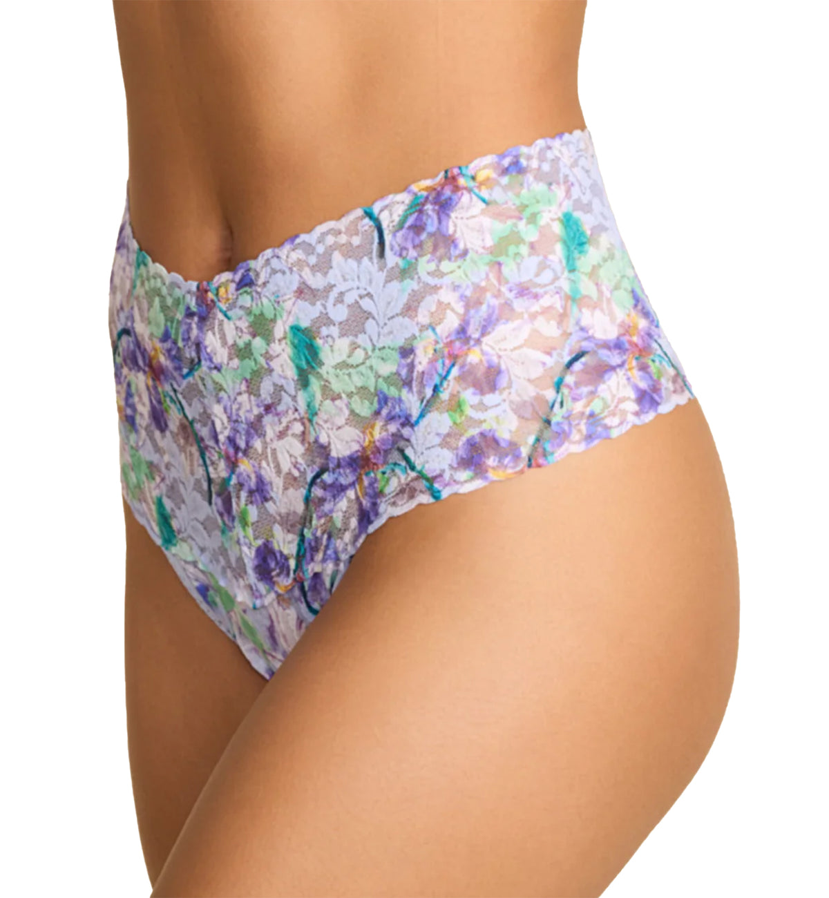Hanky Panky Printed Retro Lace Thong (PR9K1926),Pleinair - Pleinair,One Size