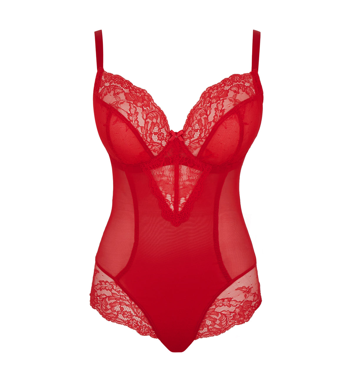 Panache Ana Underwire Bodysuit (9398),28F,Salsa Red - Salsa Red,28F