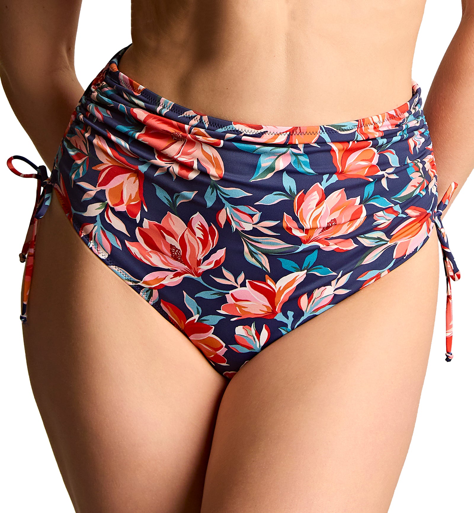 Panache Midi Gathered Swim Brief (SW2049),XS,Liliflora - Liliflora,XS