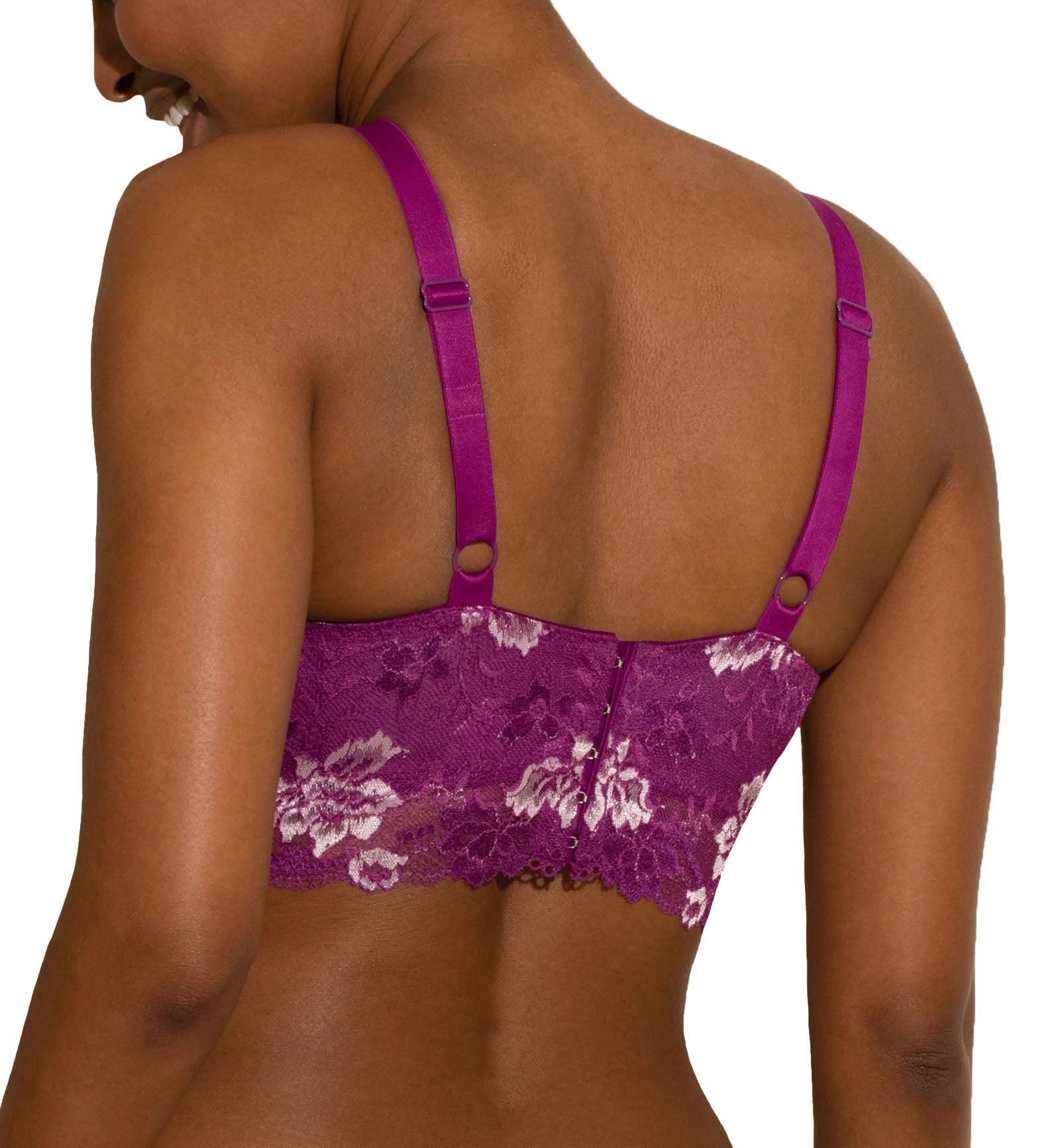 Cosabella Savona Curvy Longline Bralette (SAVON1382),Small,Swiss Beet/White - Swiss Beet/White,Small