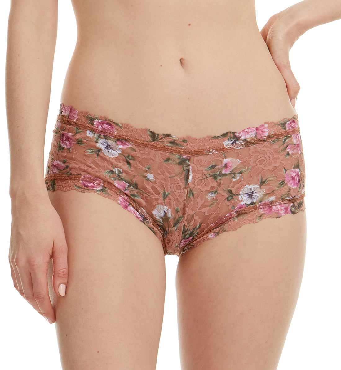 Hanky Panky Signature Lace Printed Boyshort (PR4812P),XS,Terracotta Rose - Terracotta Rose,XS