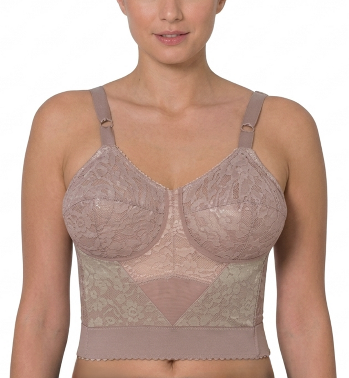 Rago Lacette Longline Wireless Expandable Cup Bra (2202),34D,Mocha - Mocha,34D