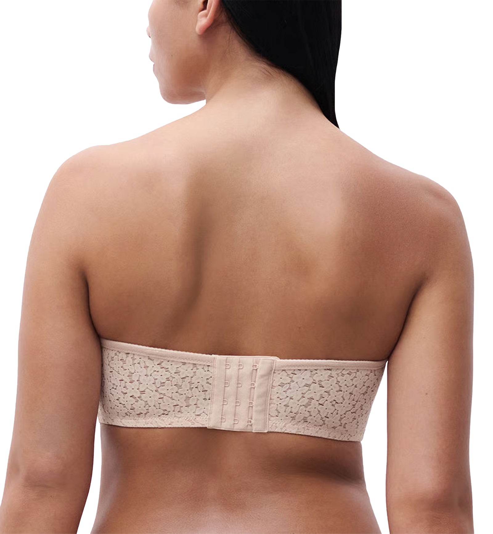 Chantelle Norah Lace Unlined Strapless Bra (C13FMK),32C,Nude Blush - Nude Blush,32C