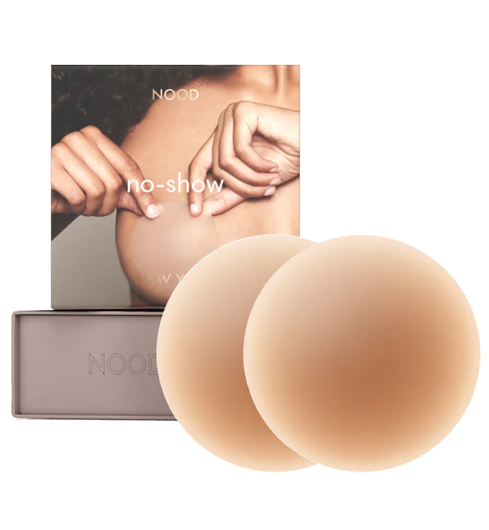 NOOD No-Show Round Adhesive Reusable Nipple Covers (3 inch),No. 5 / Soft Tan - Soft Tan,3 INCH