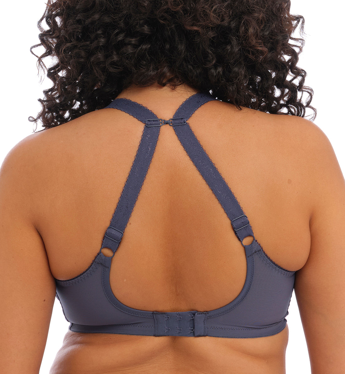 Elomi Charley Banded Stretch Lace Plunge Underwire Bra (4382),32GG,Storm - Storm,32GG