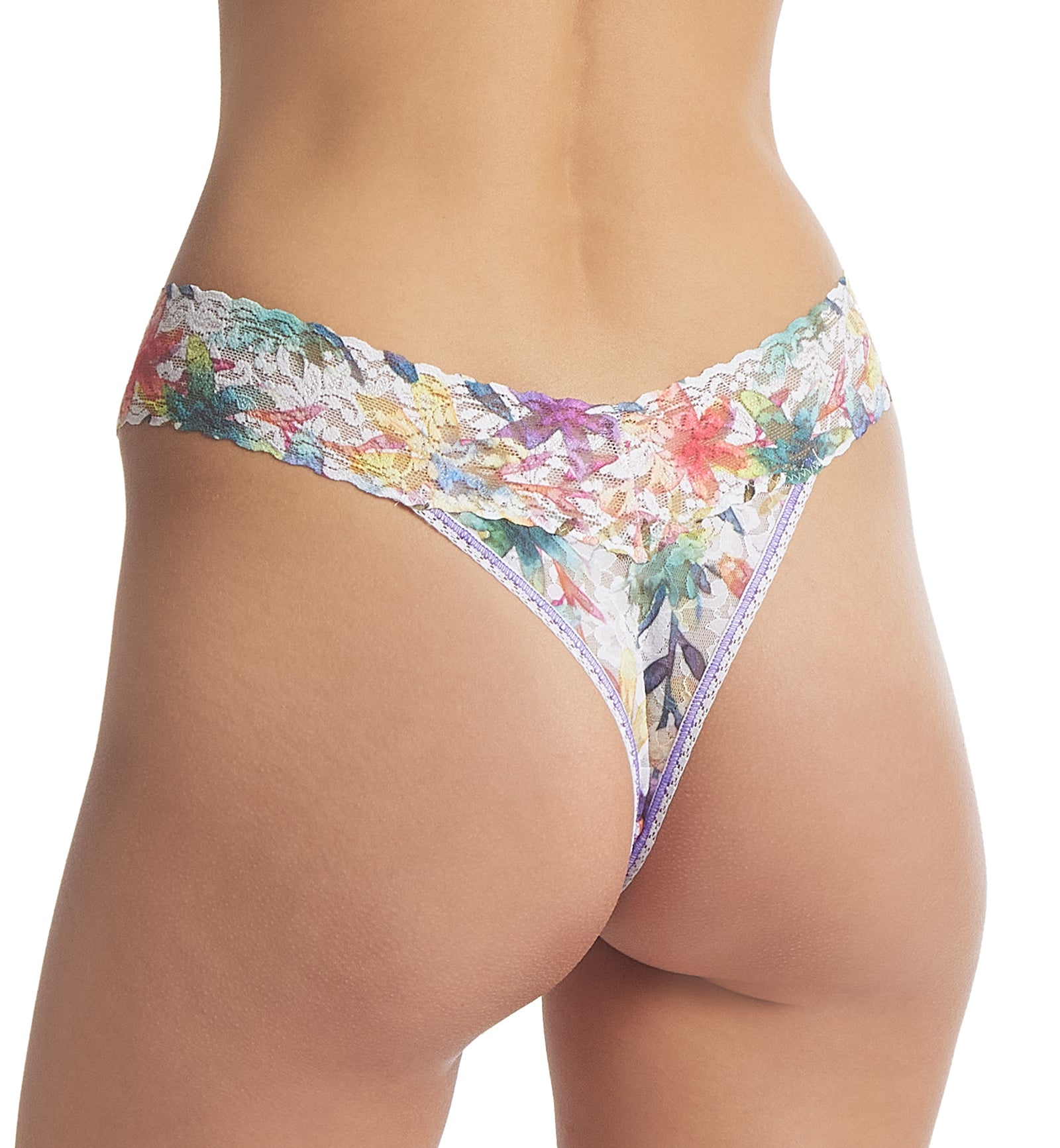 Hanky Panky Signature Lace Printed Low Rise Thong (PR4911P),Still Blooming - Still Blooming,One Size