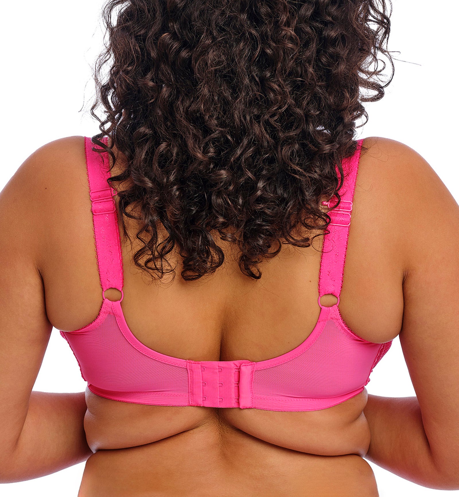 Elomi Charley Banded Stretch Lace Plunge Underwire Bra (4382),32GG,Pink - Pink,32GG