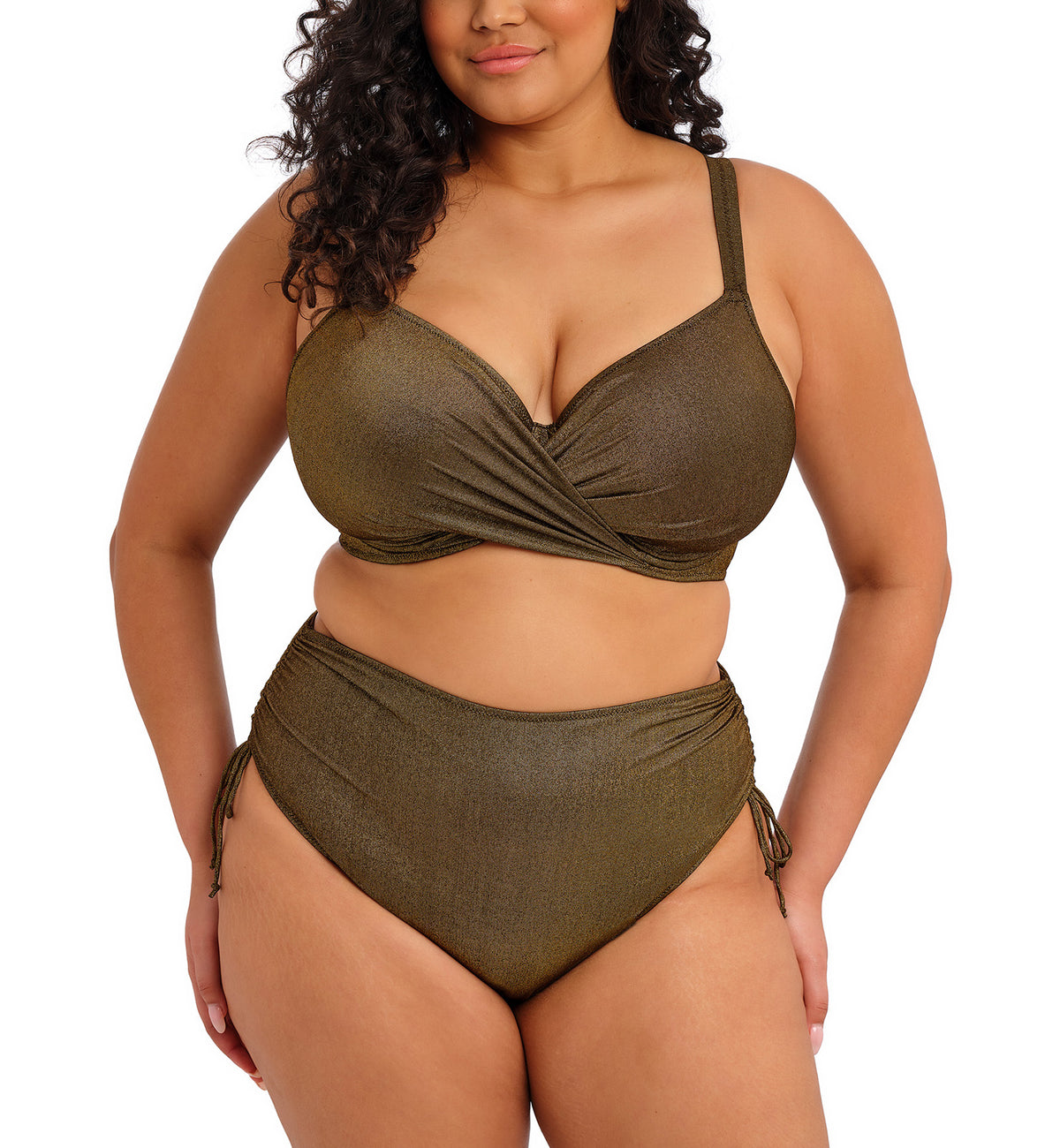 Elomi Sunset Shimmer Adjustable Side Swim Brief (ES803273),UK 12,Gold Rush - Gold Rush,UK 12