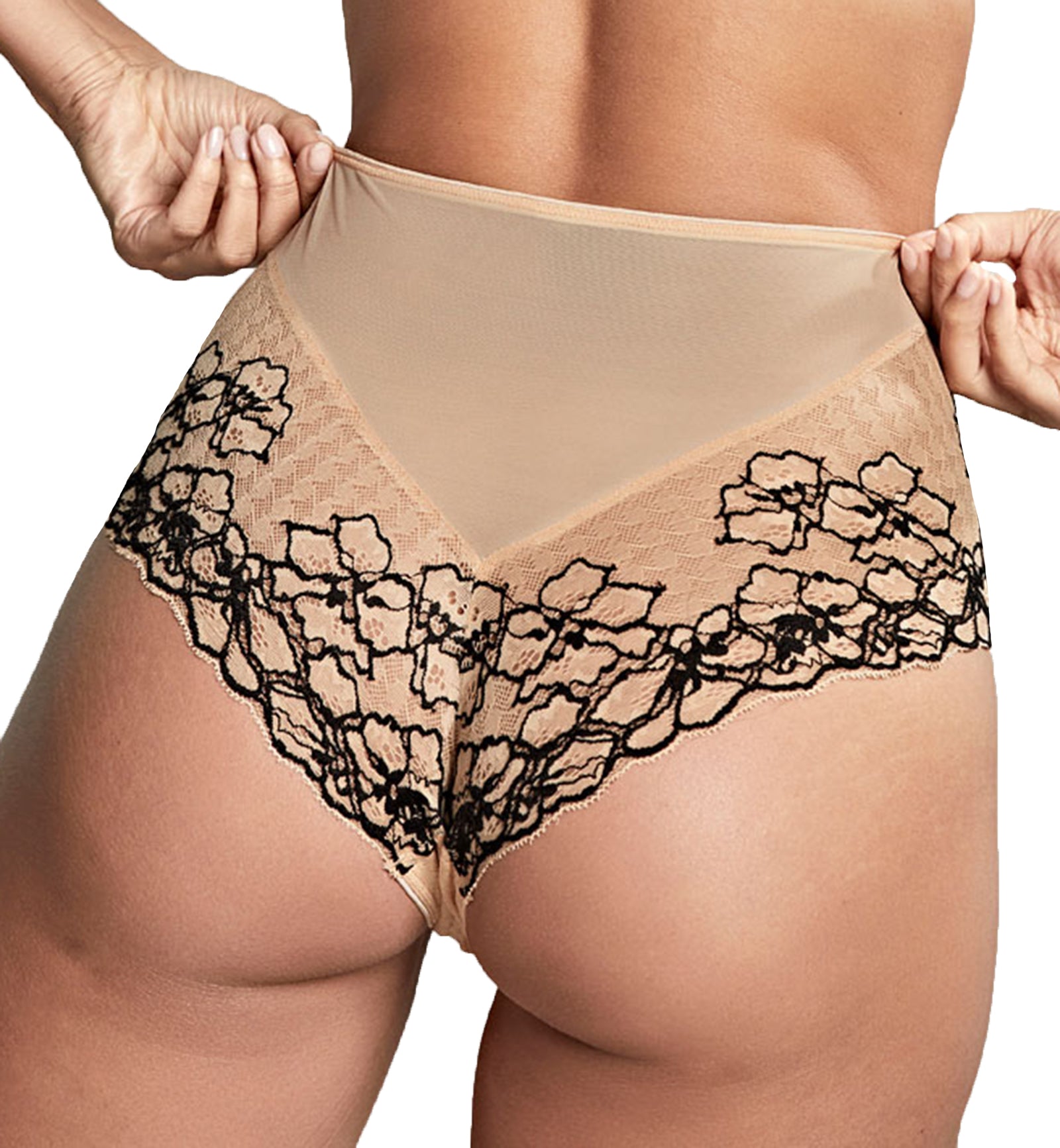 Panache Envy Deep Brief (7283),XS,Sand/Black - Sand/Black,XS