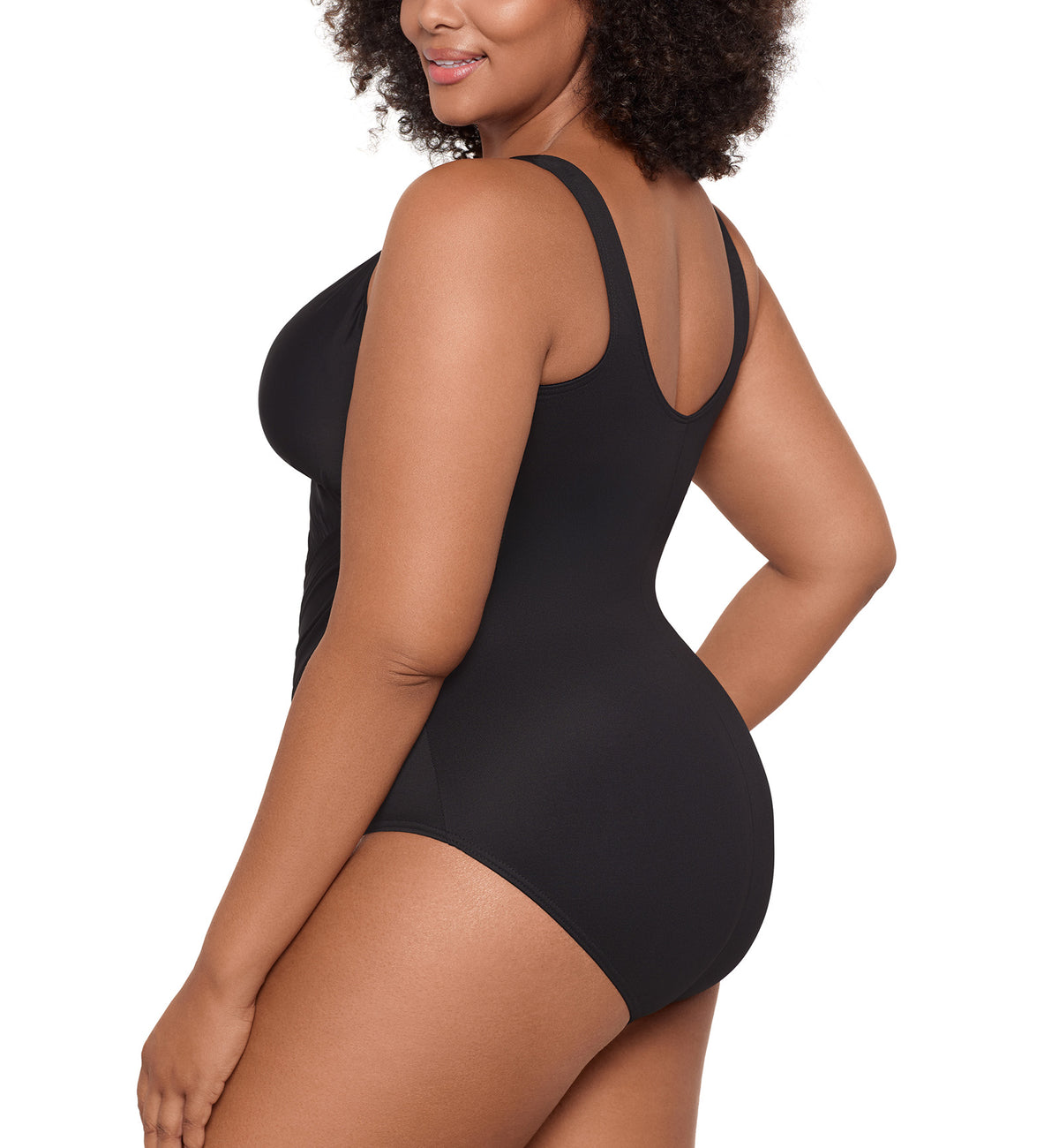 Miraclesuit Oceanus Plus Size Wire-Free One Piece Swimsuit (6519088W),16,Black - Black,16W