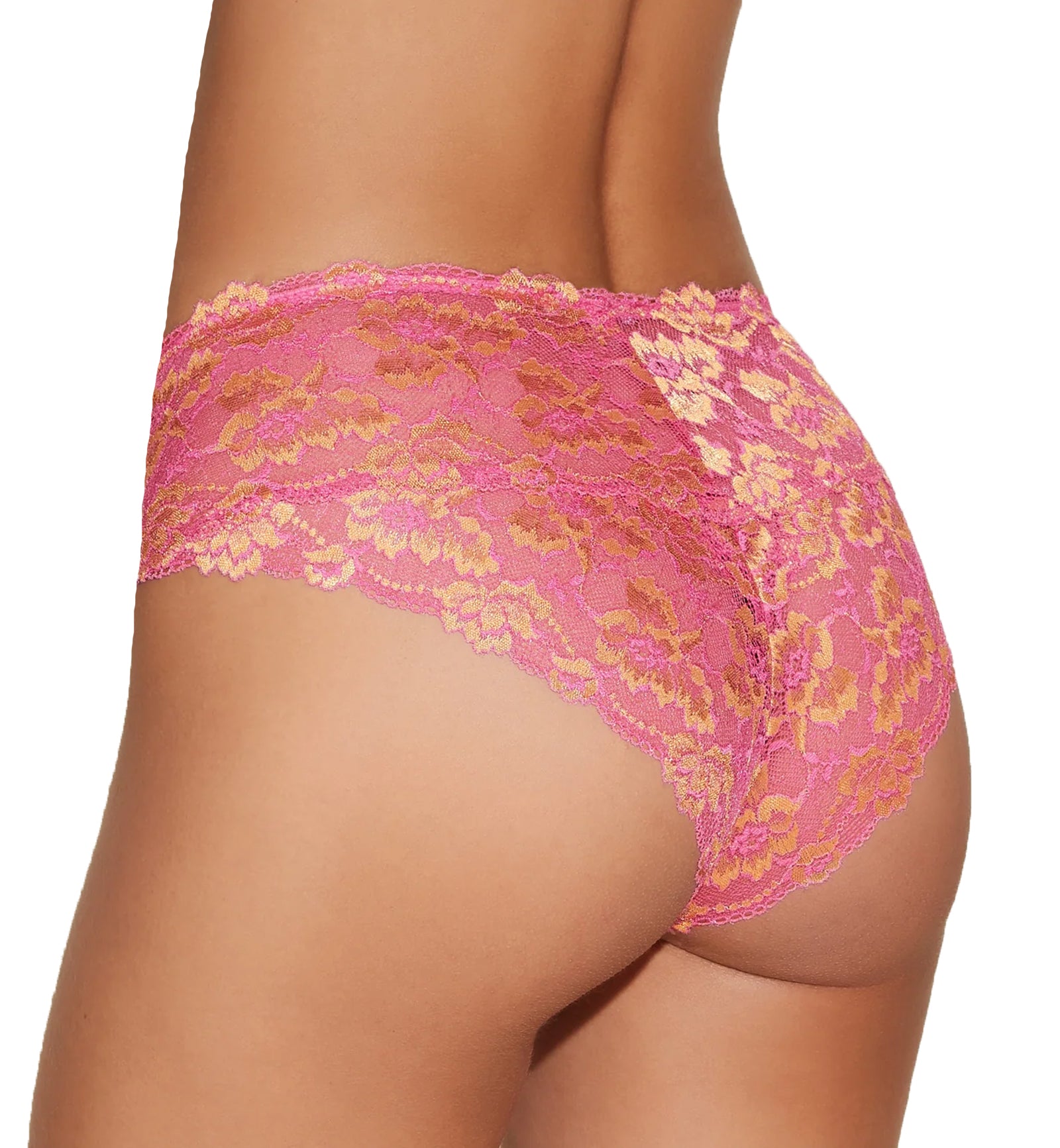 Cosabella Savona High Waist Brief Panty (SAVON0562),Small,Rani Pink/Gold - Rani Pink/Gold,Small