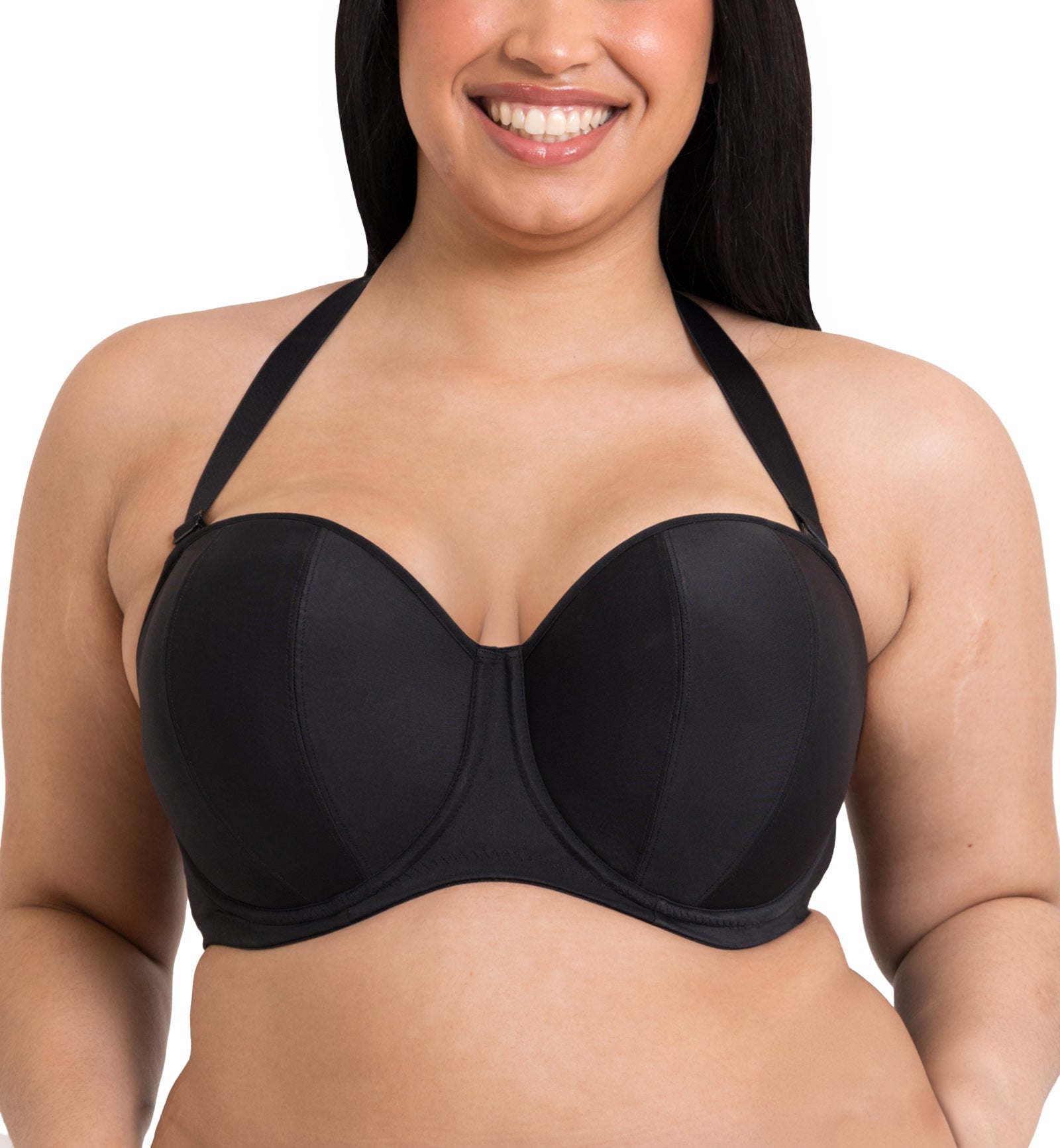 Curvy Kate Luxe Multiway Strapless Underwire Bra (CK2601),28GG,Jet Black - Jet Black,28GG