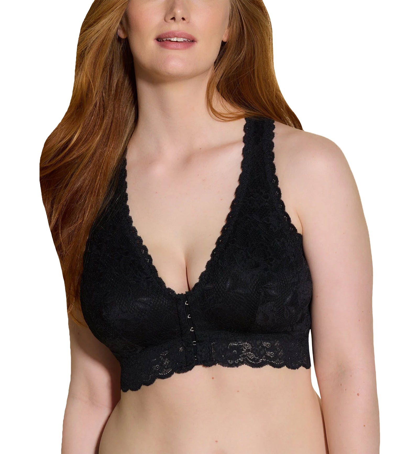 Cosabella NSN Valeria Pocketed Front Close Post Op Racer Bralette (NEVER1368),Small,Black - Black,Small