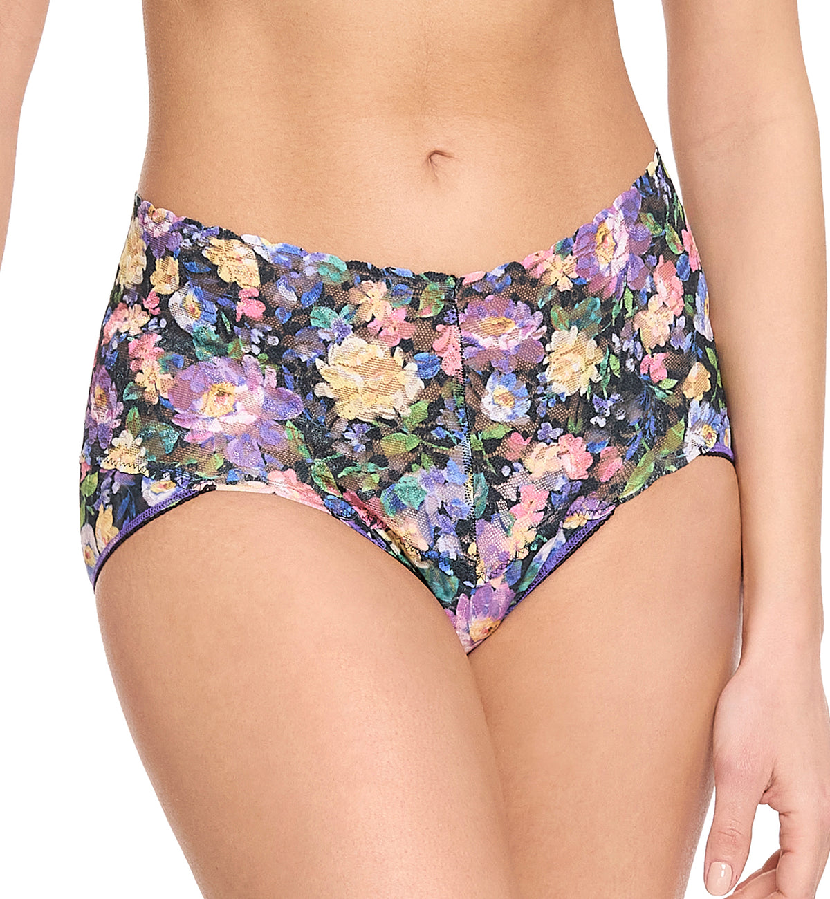 Hanky Panky Retro Lace Printed V-kini (PR9K2124),Small,Dream Garden - Dream Garden,Small