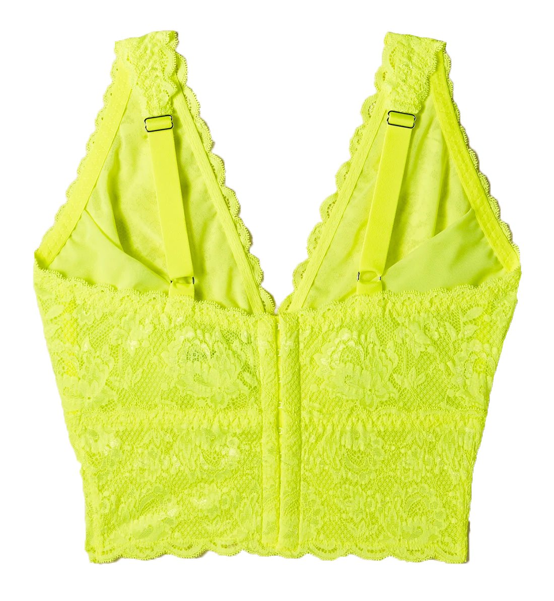 Cosabella Never Say Neverr CURVY Plungie Longline Bralette (NEVER1385),XS,Neon Yellow - Neon Yellow,XS