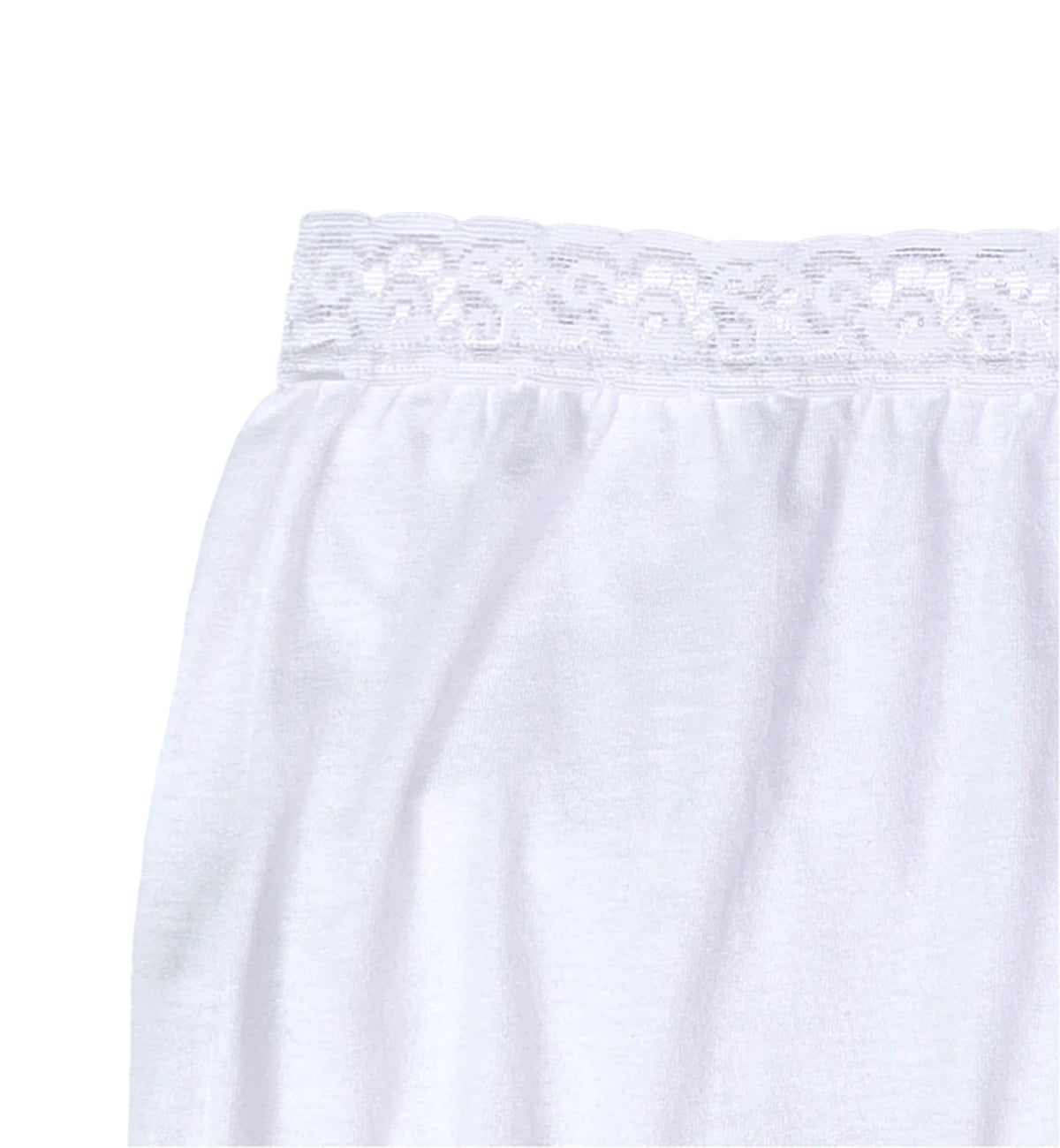 Dixie Belle Cotton Full Brief Panty with Lace Waistband PLUS PLUS 3 PACK (442XX),15,White - White,15