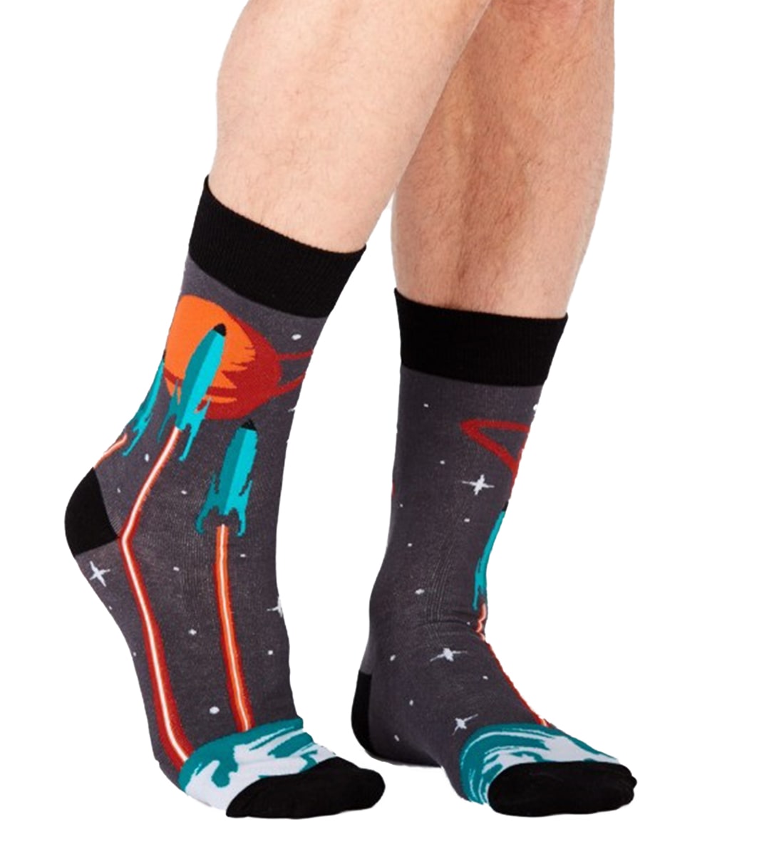 SOCK it to me Men's Crew Socks (mef0289),Launch From Earth - Launch From Earth,One Size