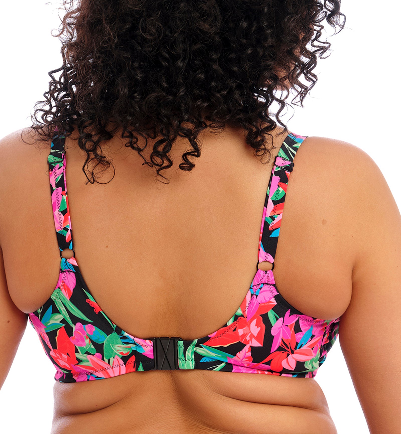 Elomi Savaneta Adjustable Crop Top Underwire Bikini (ES801306),36E,Black - Black,36E