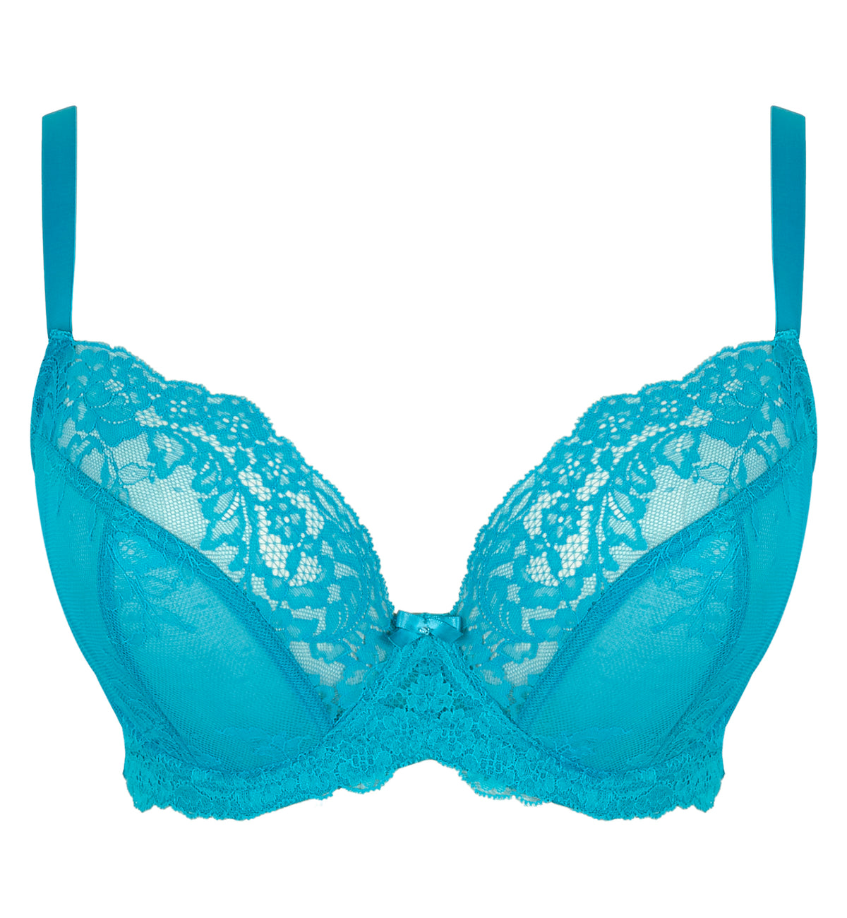 Panache Ana Lace Plunge Underwire Bra (9396),28F,Ocean Blue - Ocean Blue,28F